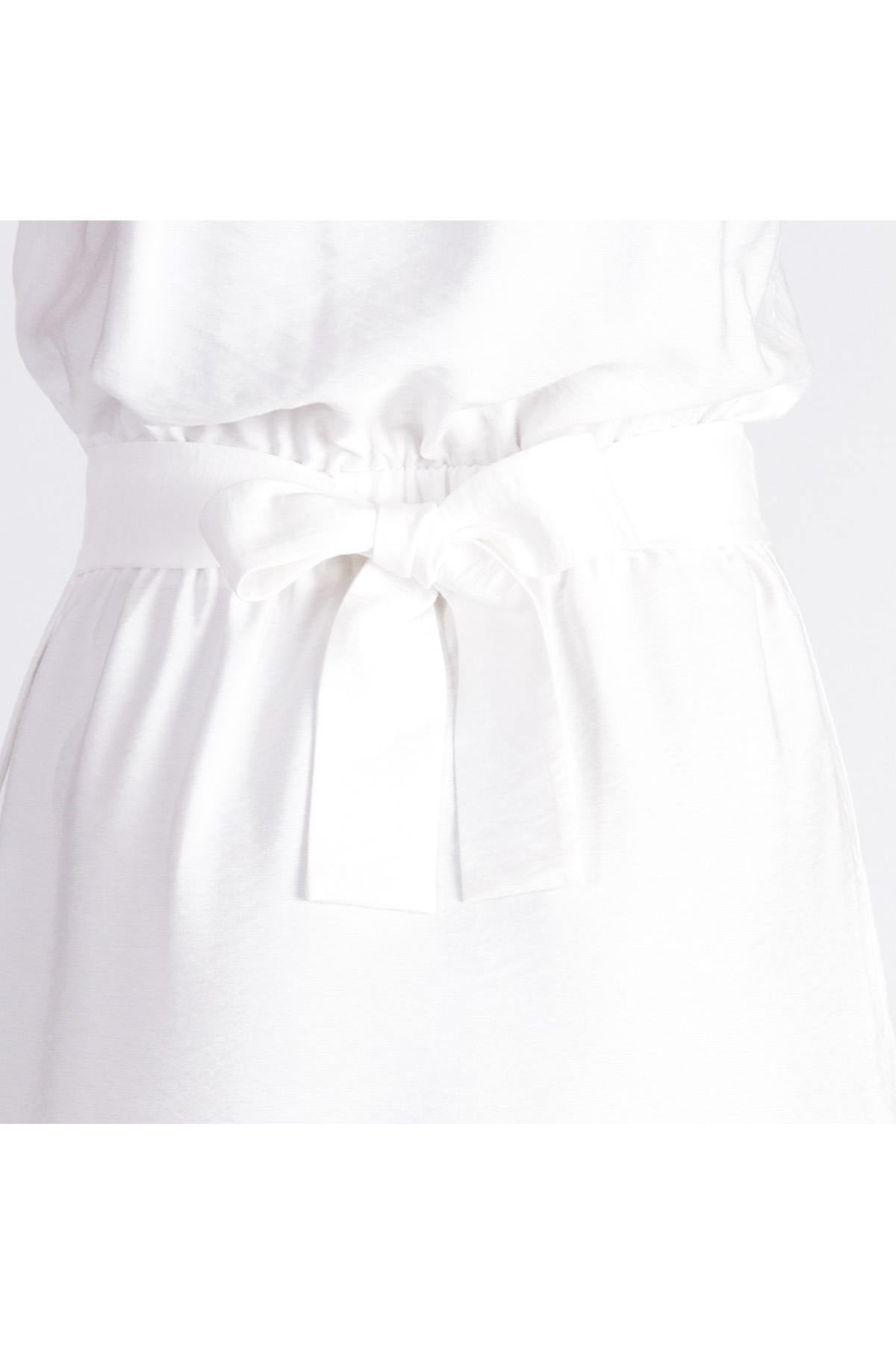 Sleeveless white dress - Image n°7