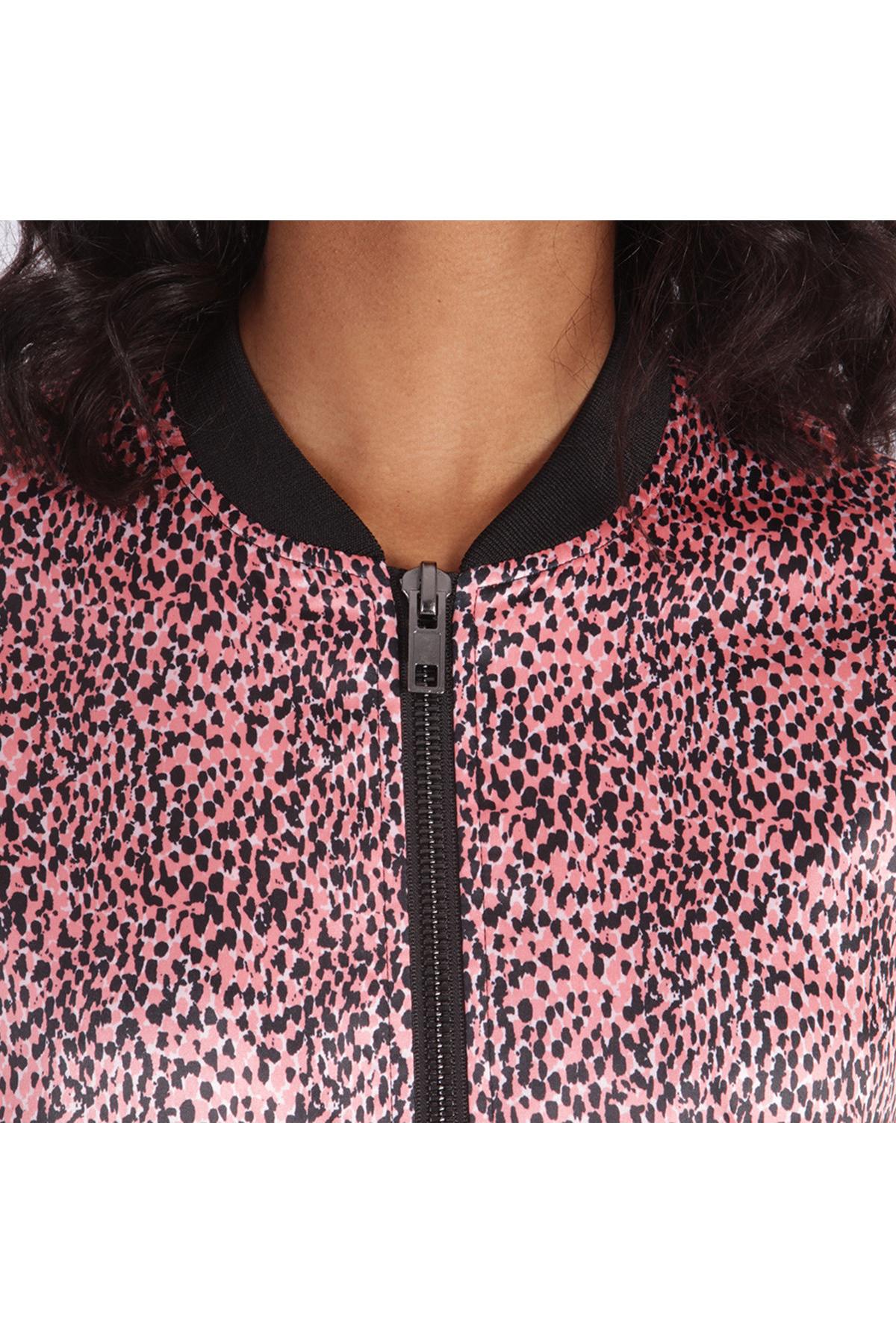 Pink leopard print bomber jacket - Image n°4