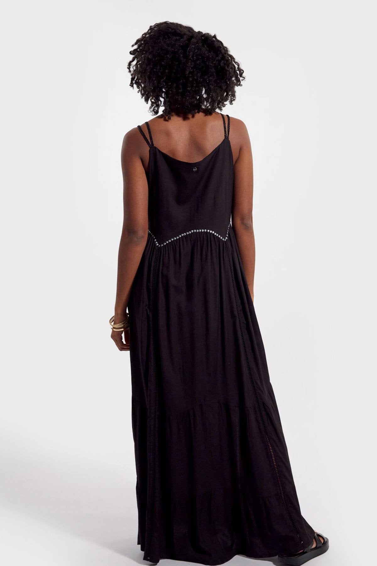 Long black dress with straps - Image n°5