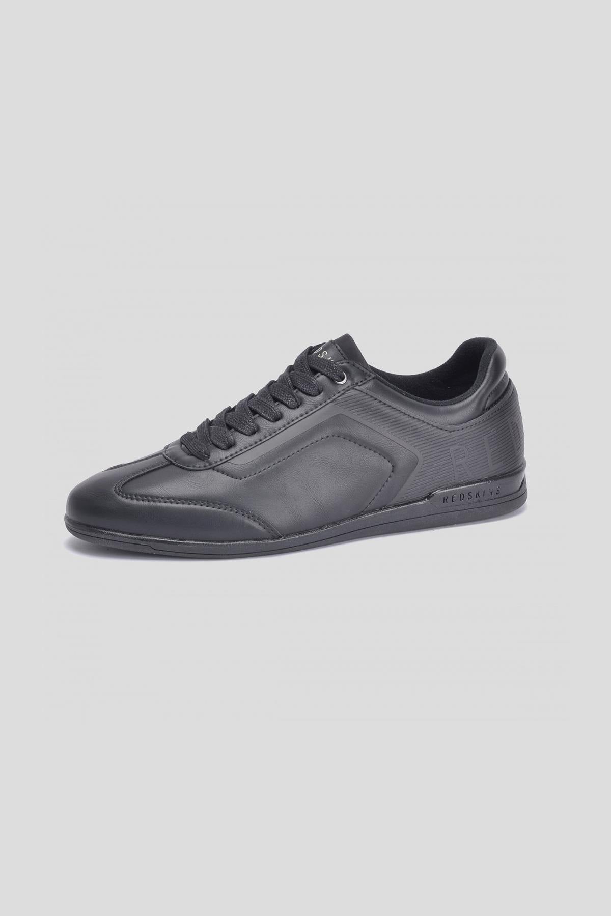 Men's black leather sneakers - Image n°1