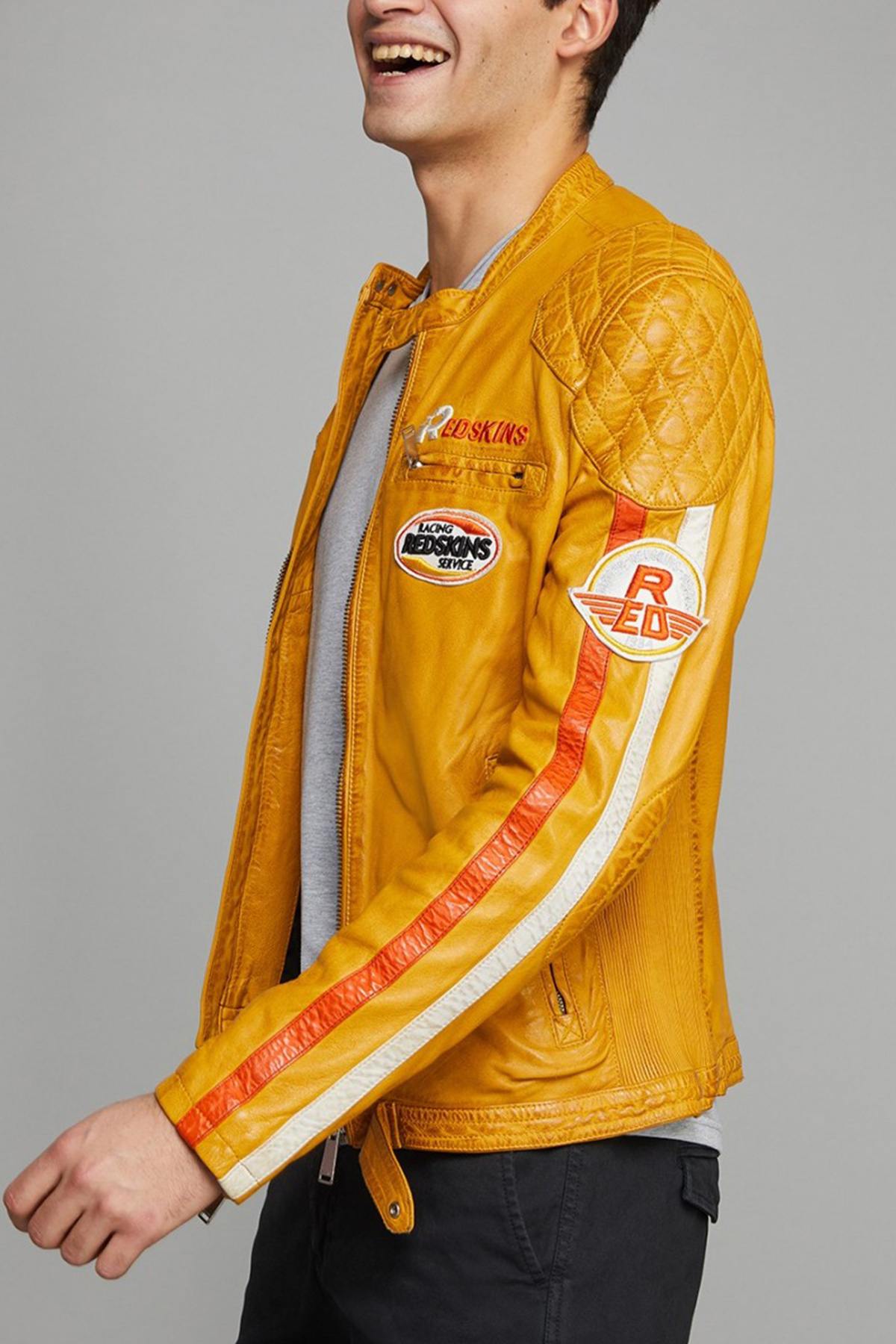 Yellow racing leather jacket - Image n°2