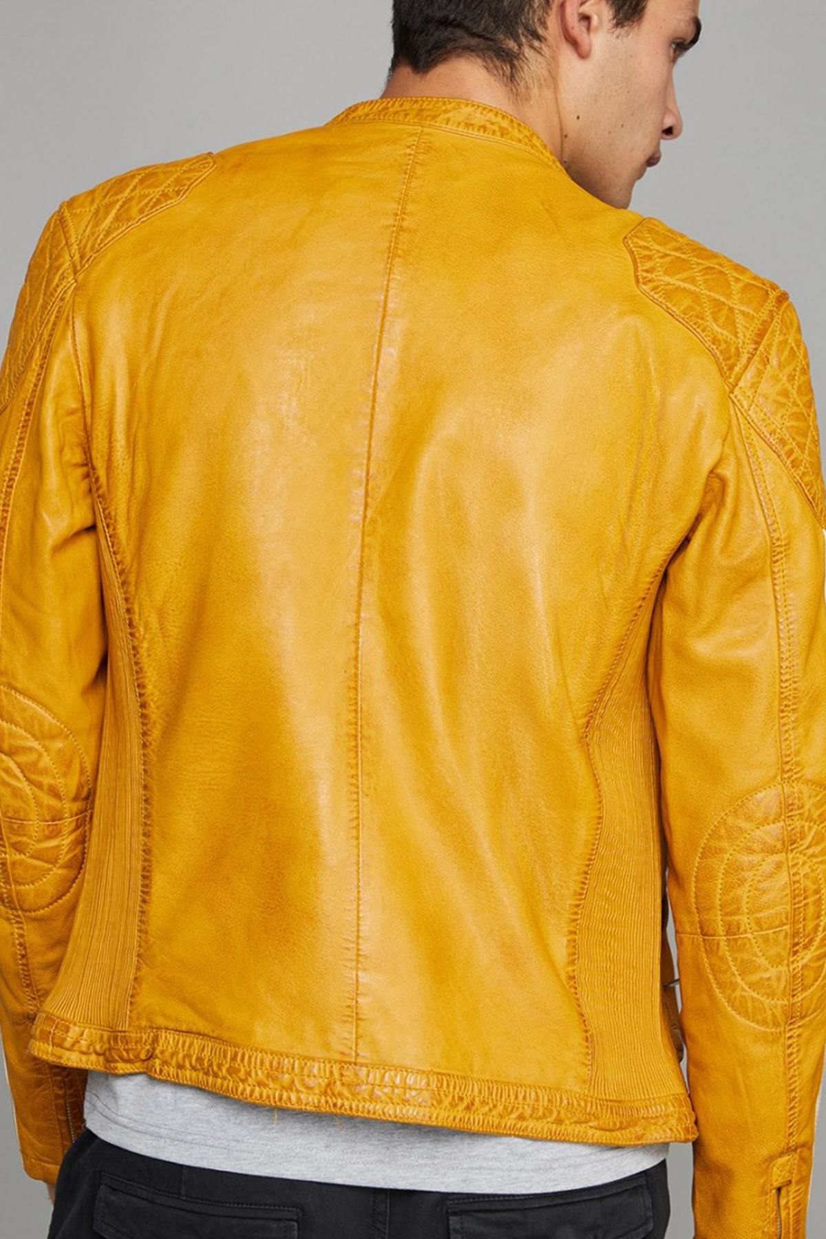 Yellow racing leather jacket - Image n°3