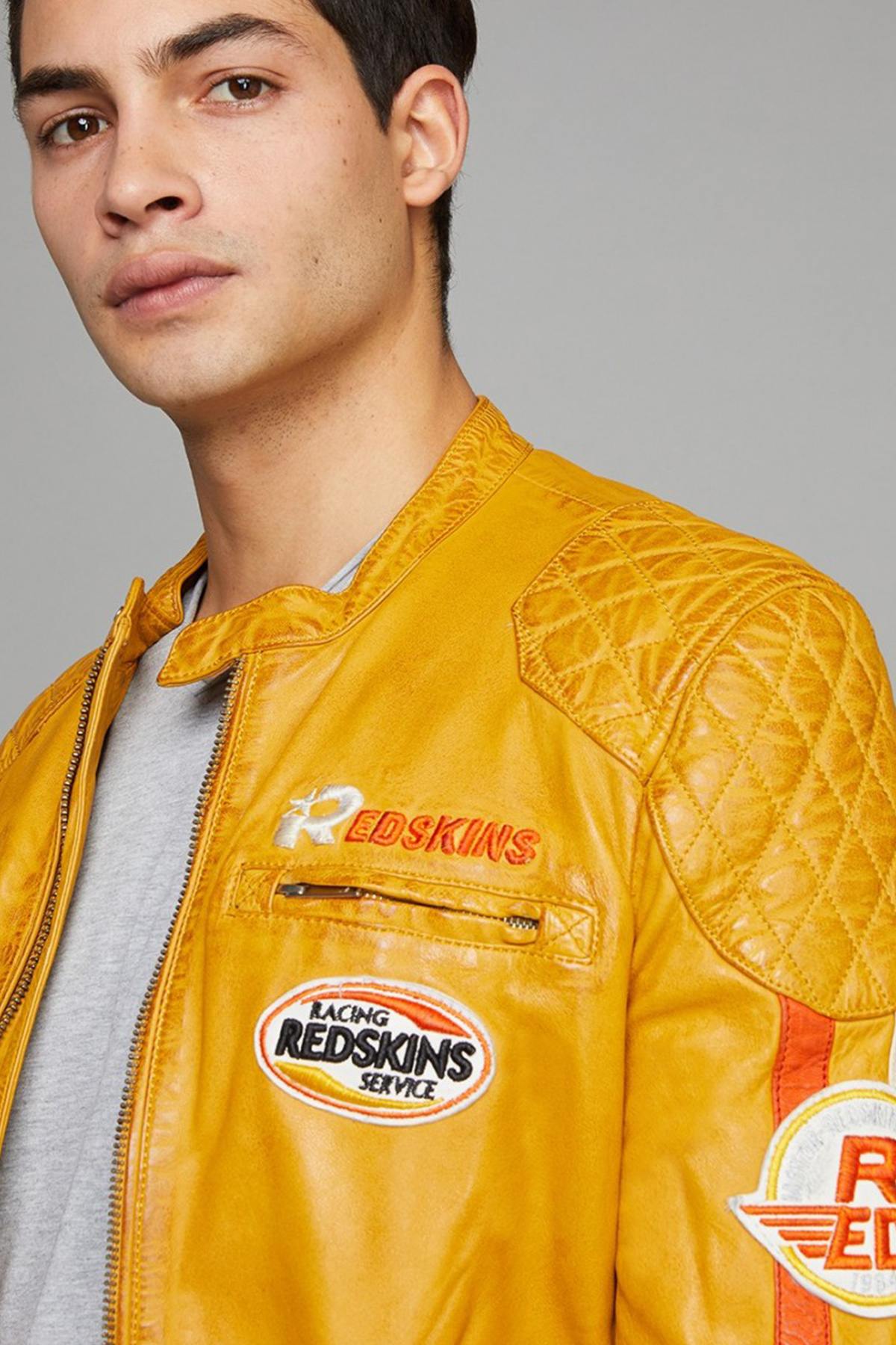 Yellow racing leather jacket - Image n°4