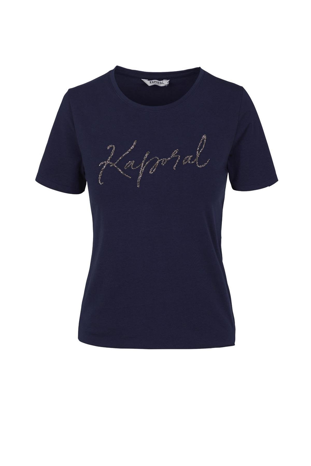 Navy blue T-shirt with pearl logo - Image n°6