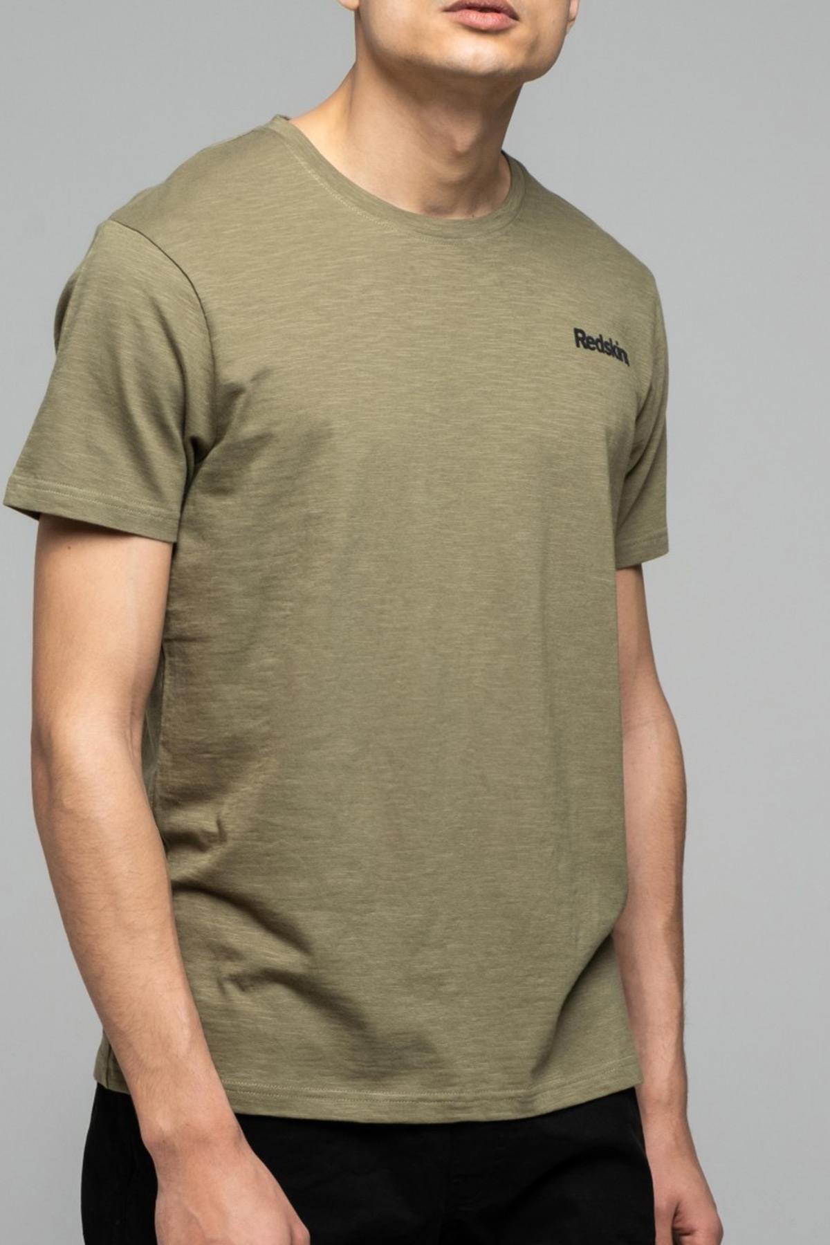 Men's khaki flowing t-shirt - Image n°1