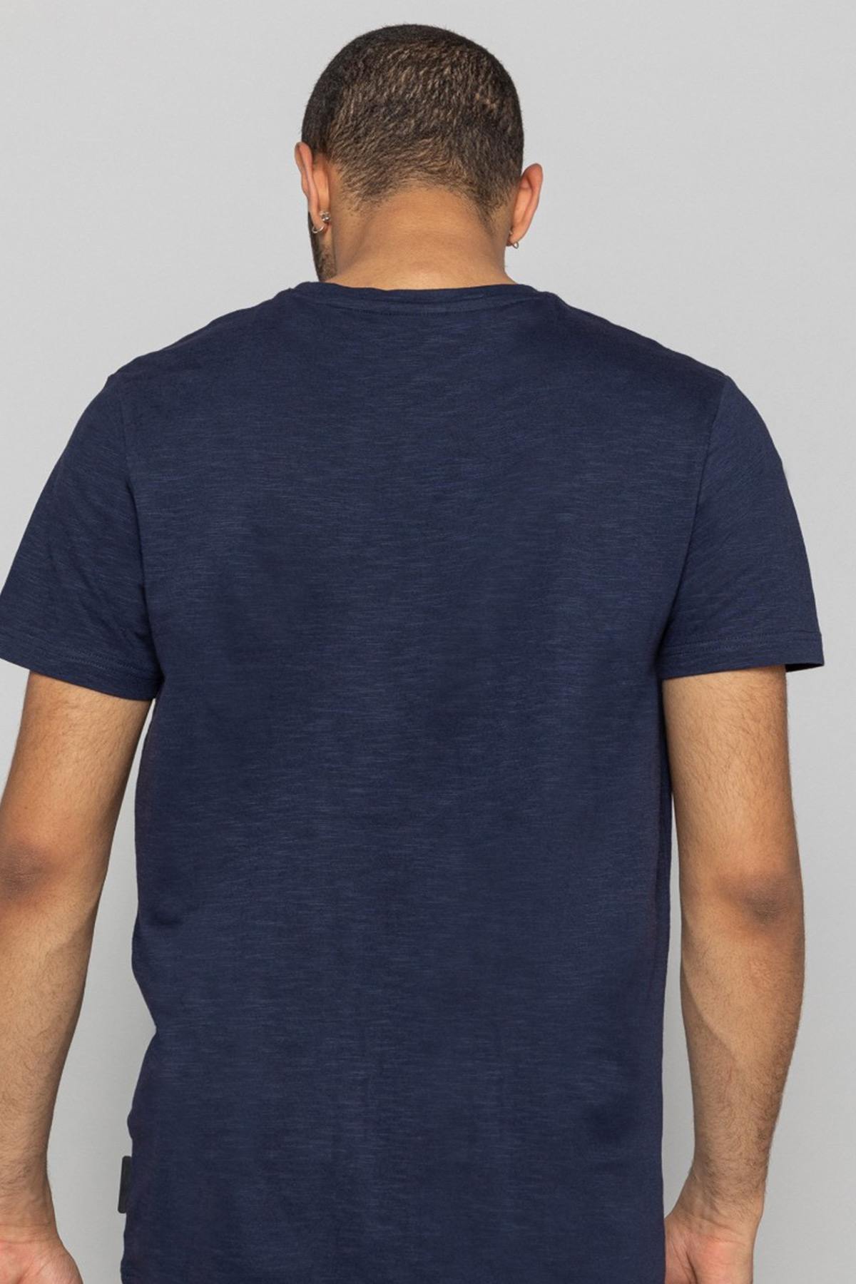 Fluid plain navy blue t-shirt - Image n°3