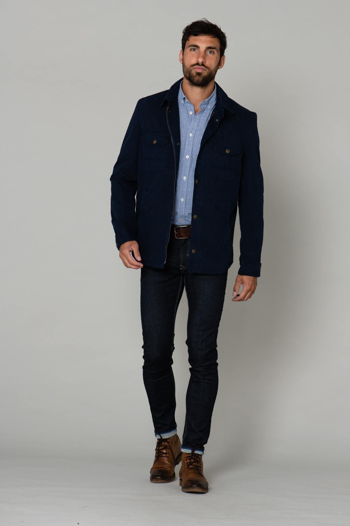 Navy blue overshirt jacket - Image n°2