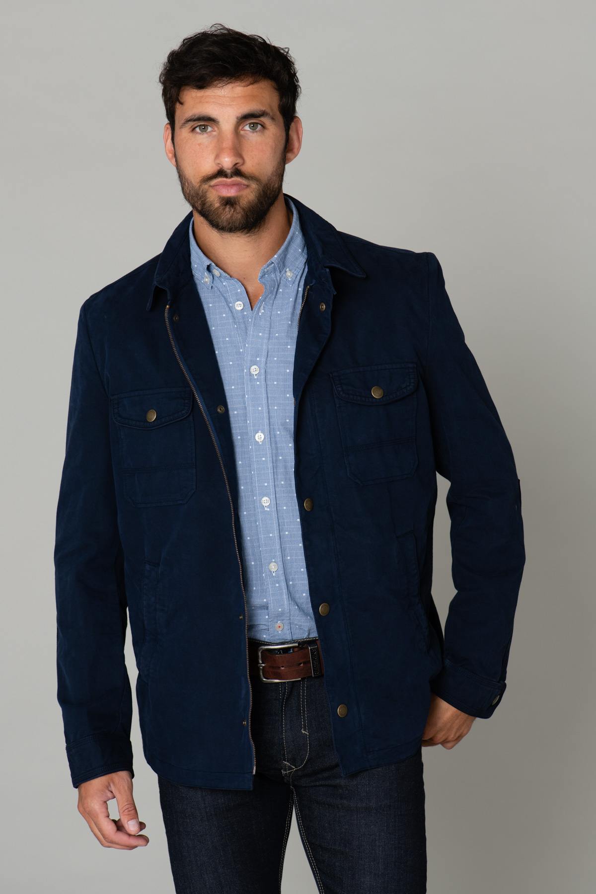 Navy blue overshirt jacket - Image n°1