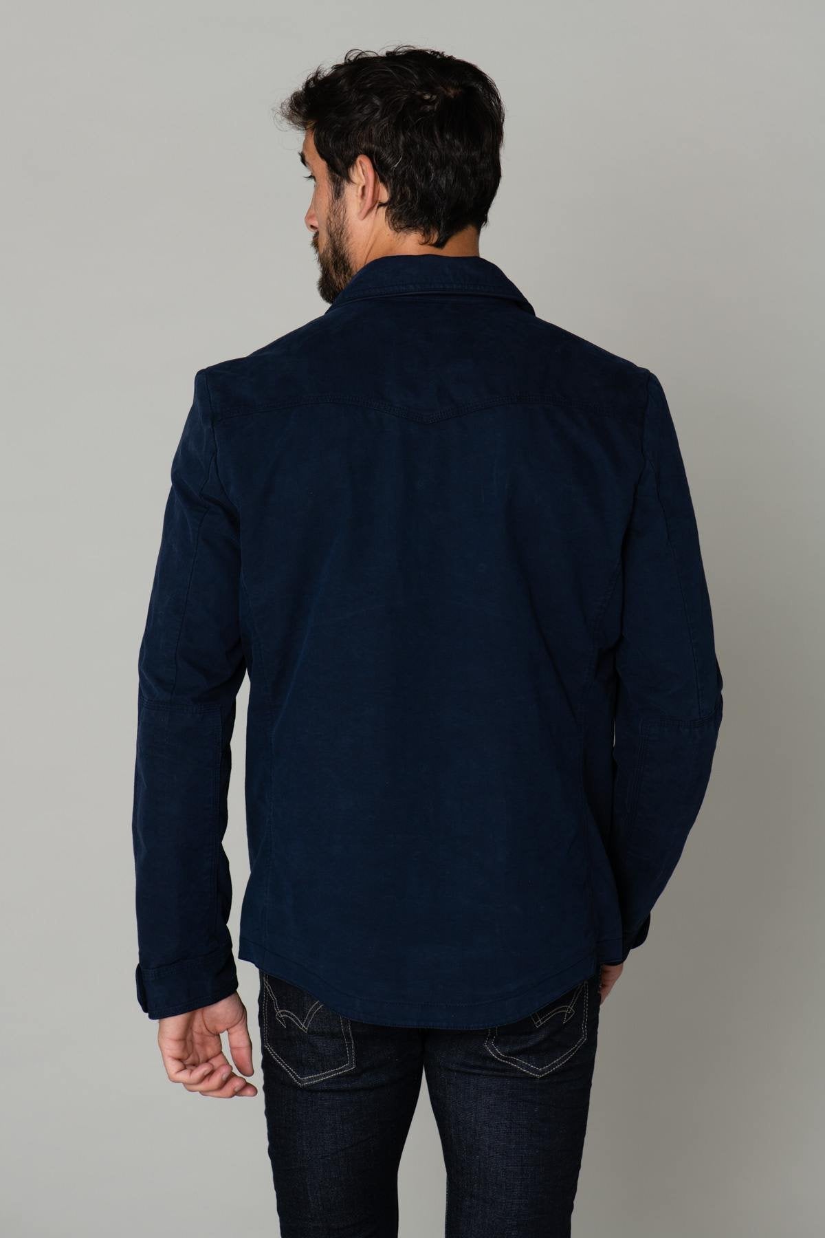 Navy blue overshirt jacket - Image n°5