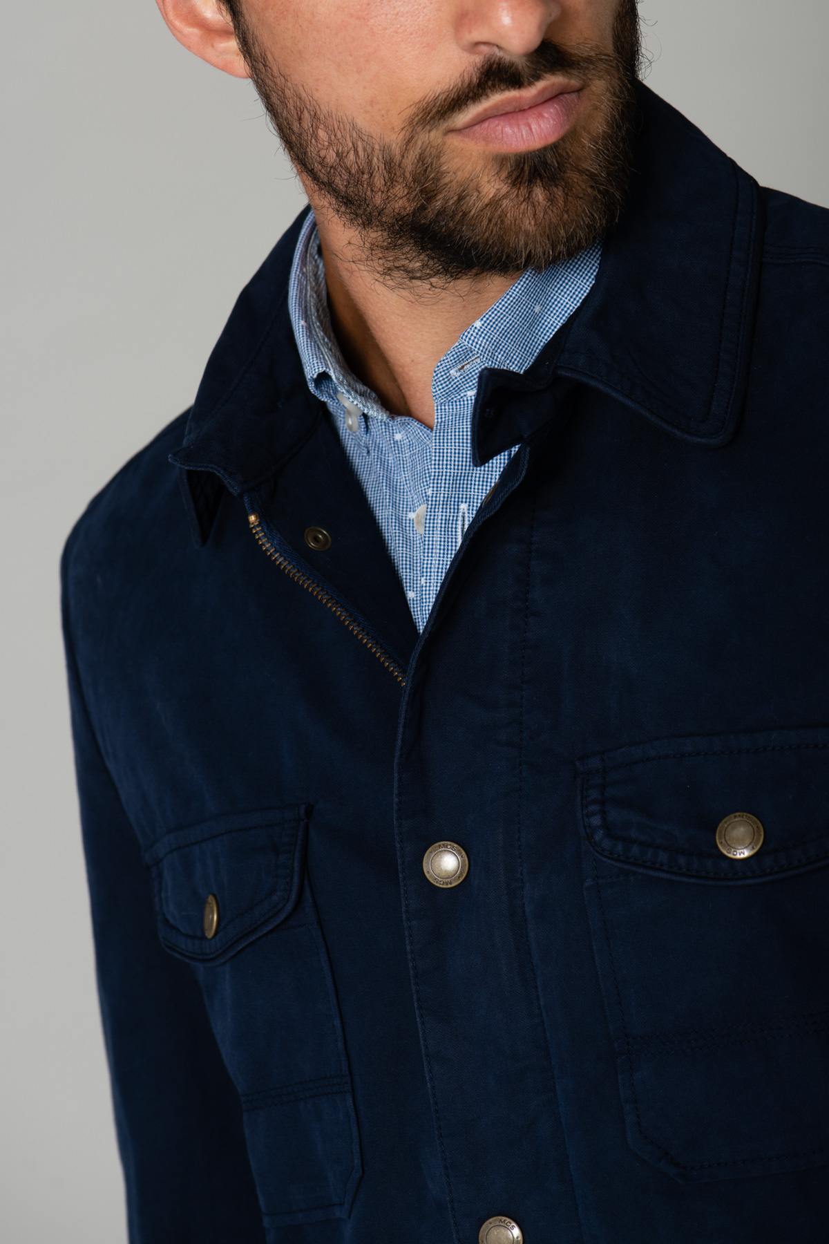 Navy blue overshirt jacket - Image n°6