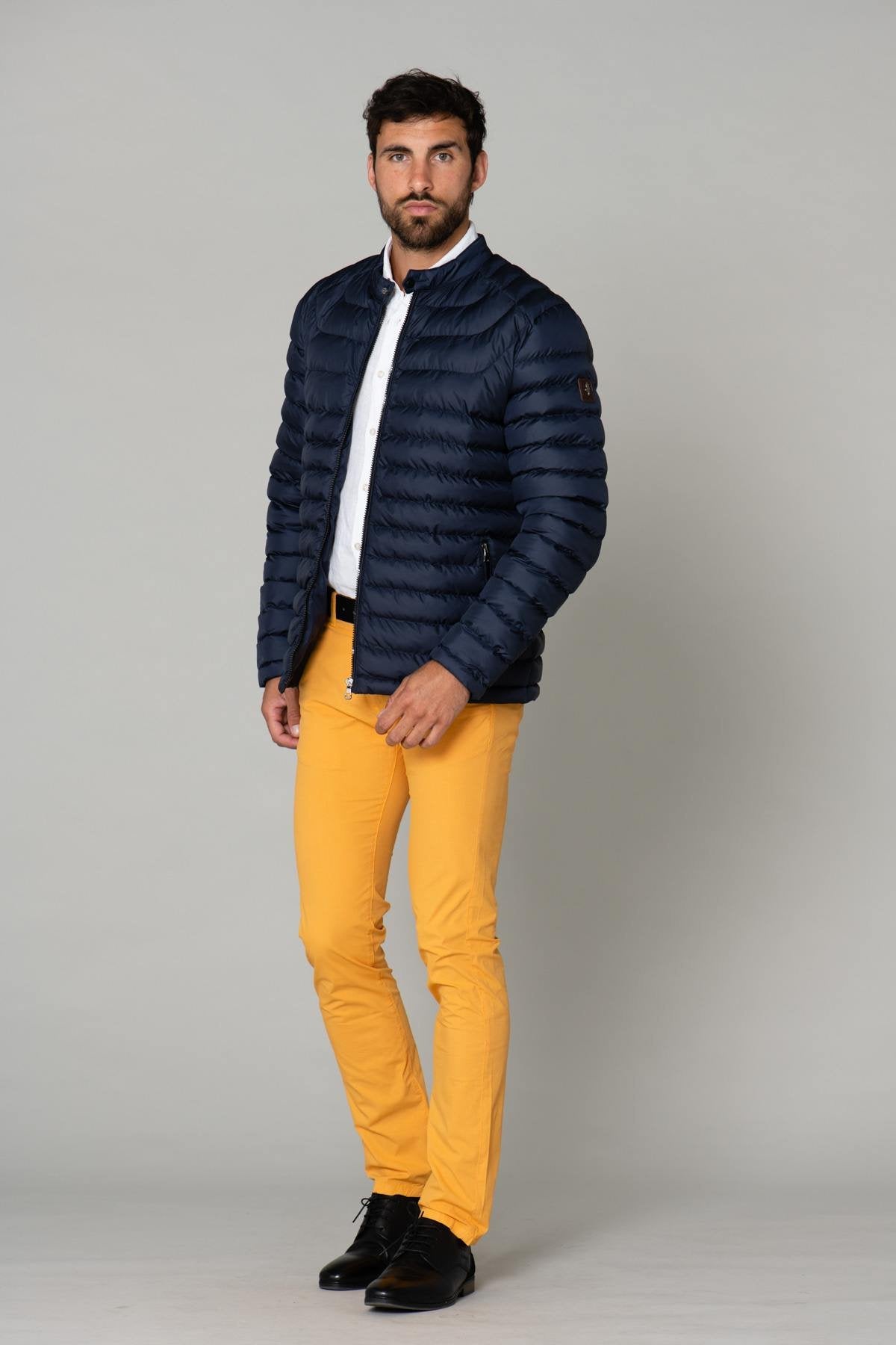 Fine navy blue down jacket - Image n°2