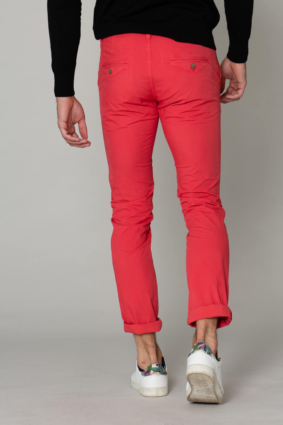 Men's red chino pants - Image n°3