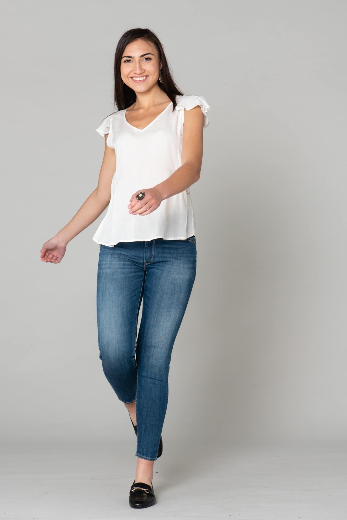 White loosefit blouse - Image n°2