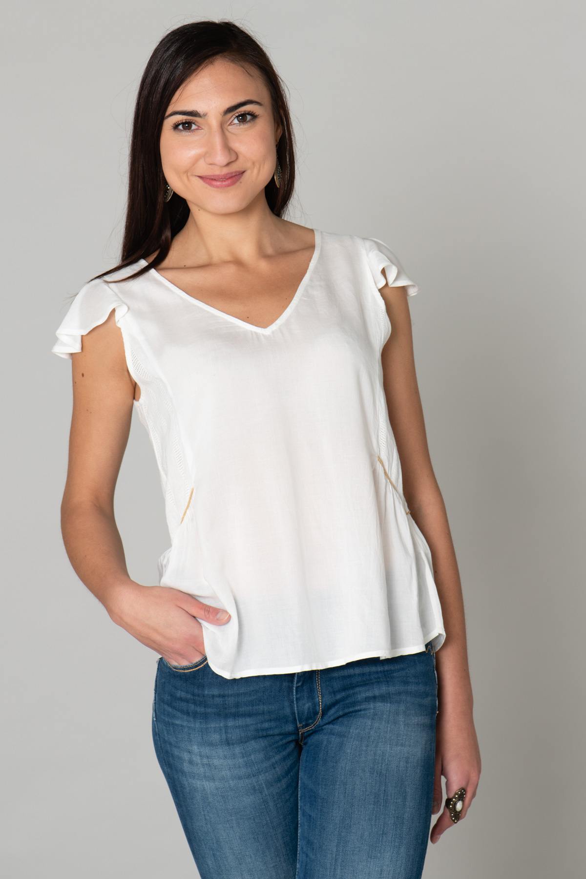 White loosefit blouse - Image n°3