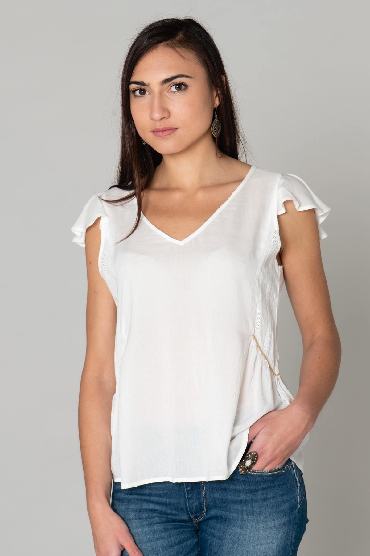 White loosefit blouse - Image n°1