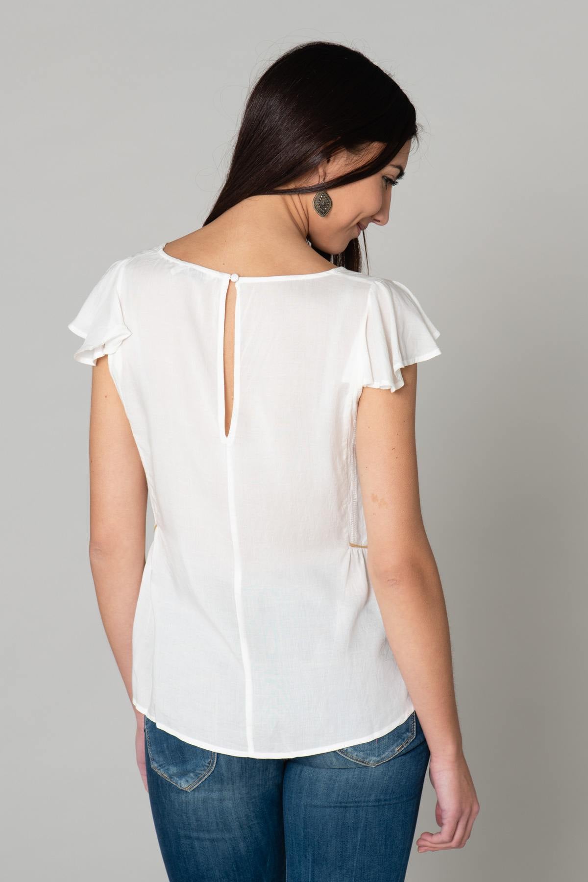 White loosefit blouse - Image n°4