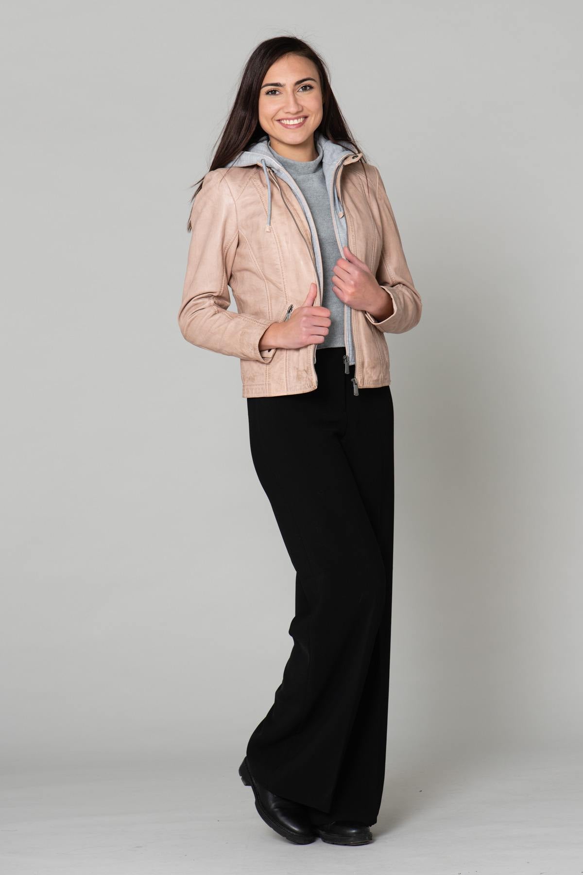 Pink jacket with removable hood - Image n°3