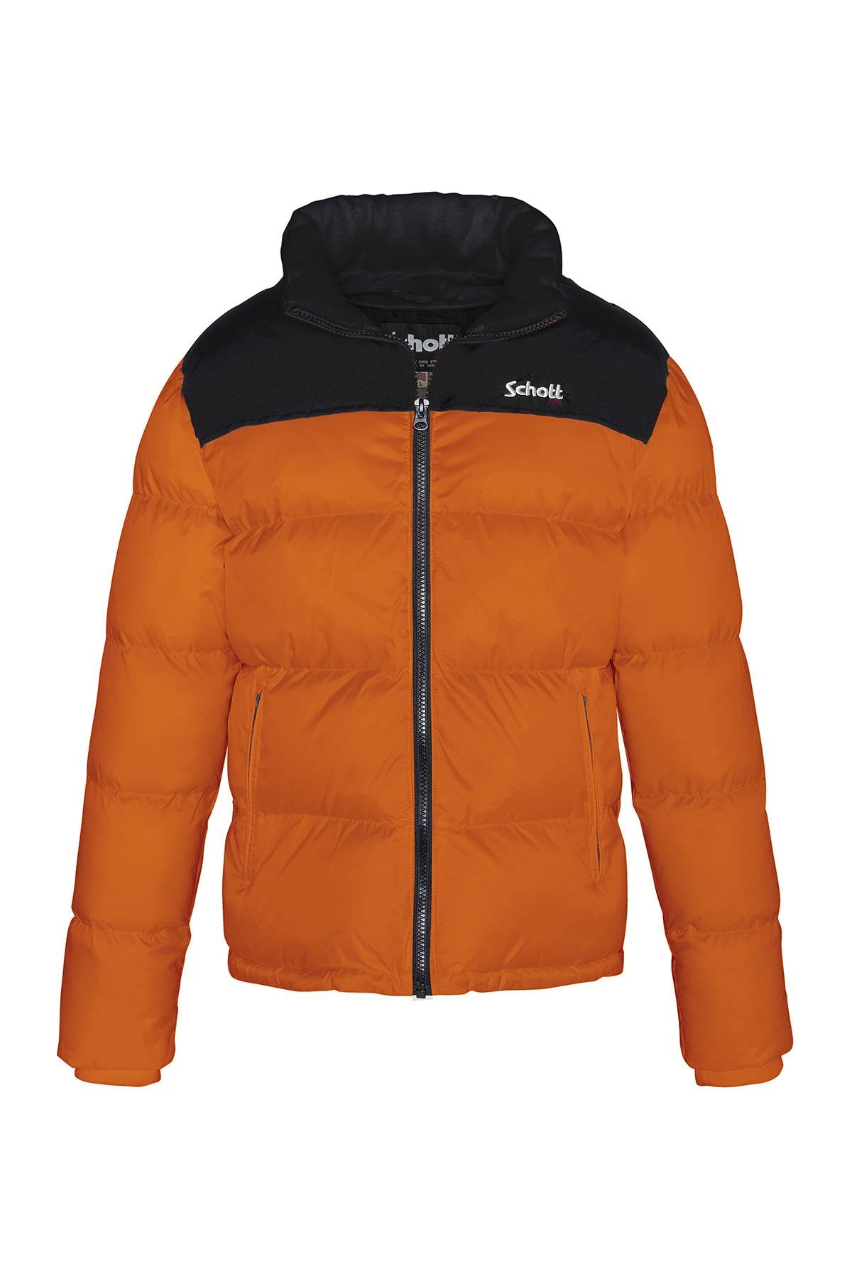 Men's orange and black down jacket - Image n°2