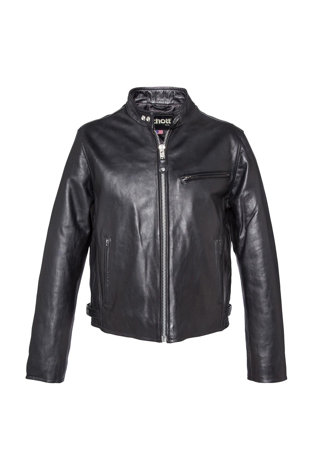 Large size cowhide leather jacket - Image n°3