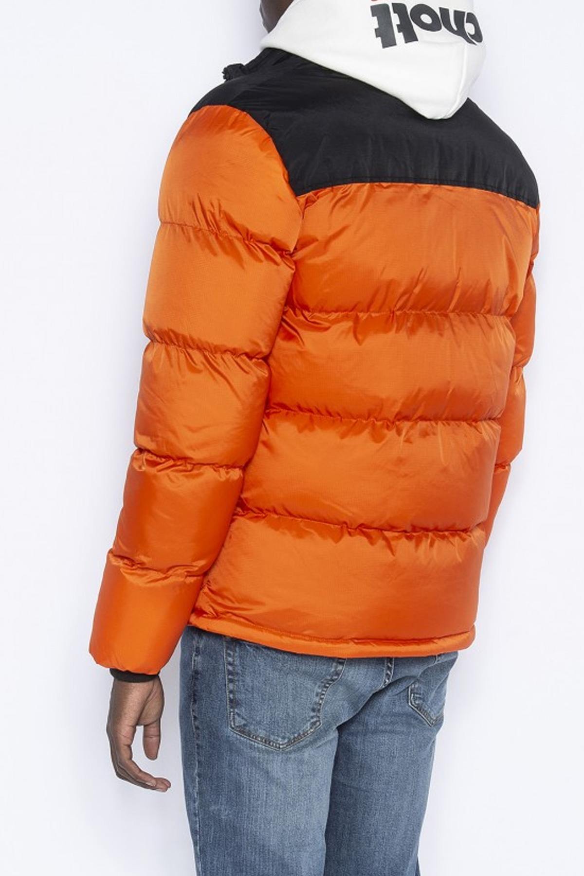 Men's orange and black down jacket - Image n°3