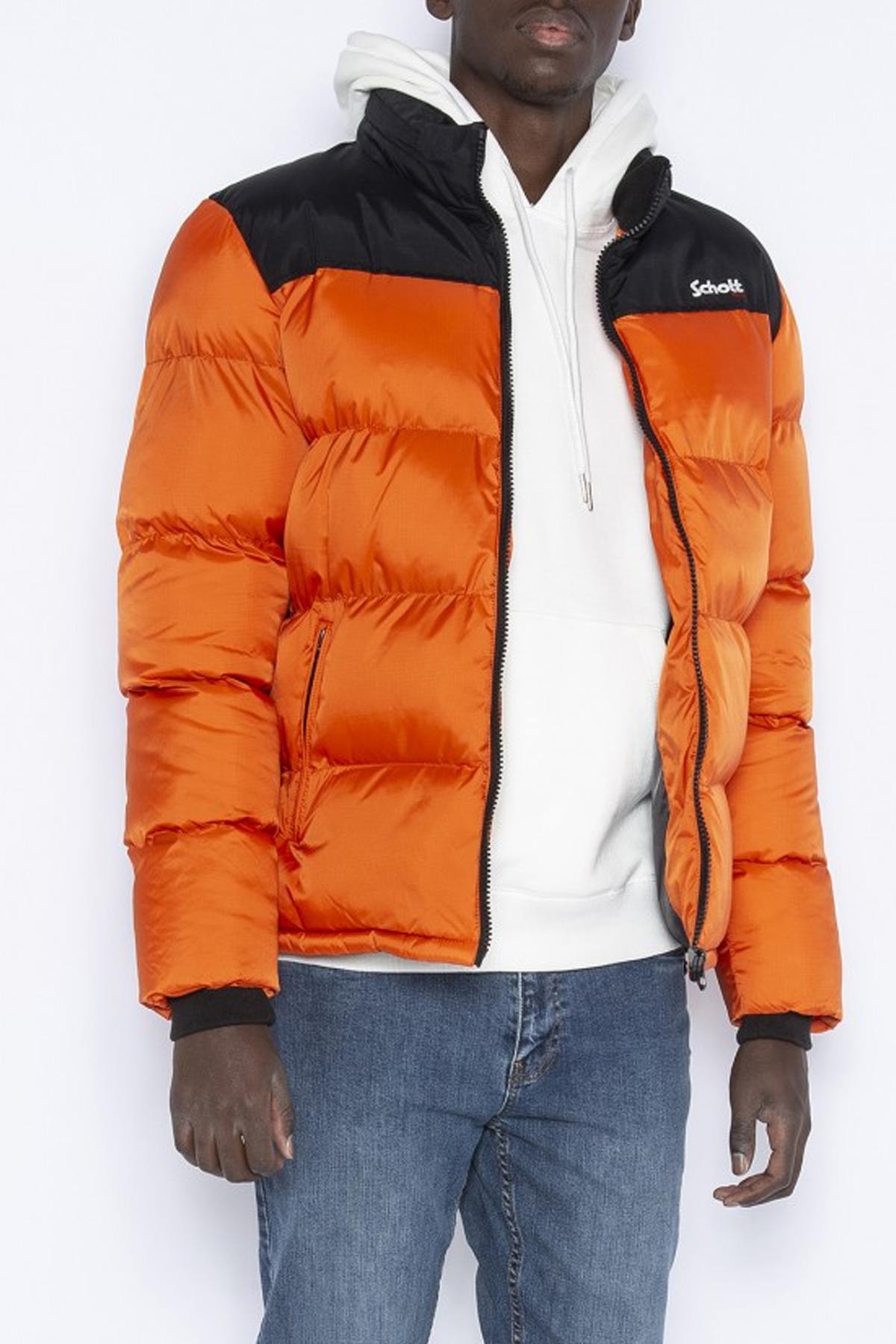 Men's orange and black down jacket - Image n°1