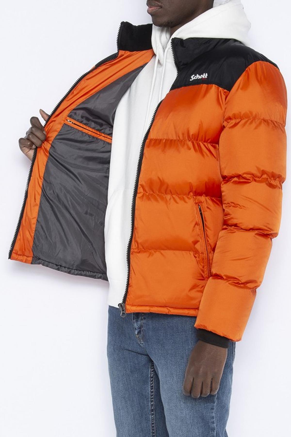 Men's orange and black down jacket - Image n°6