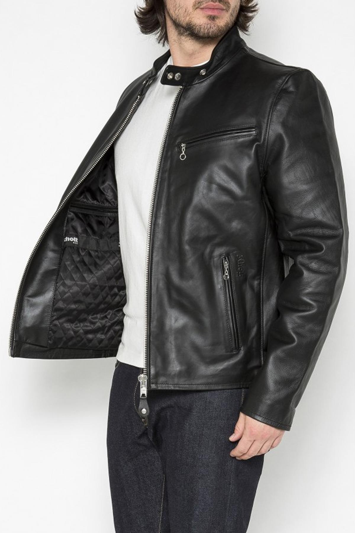 Large size cowhide leather jacket - Image n°5