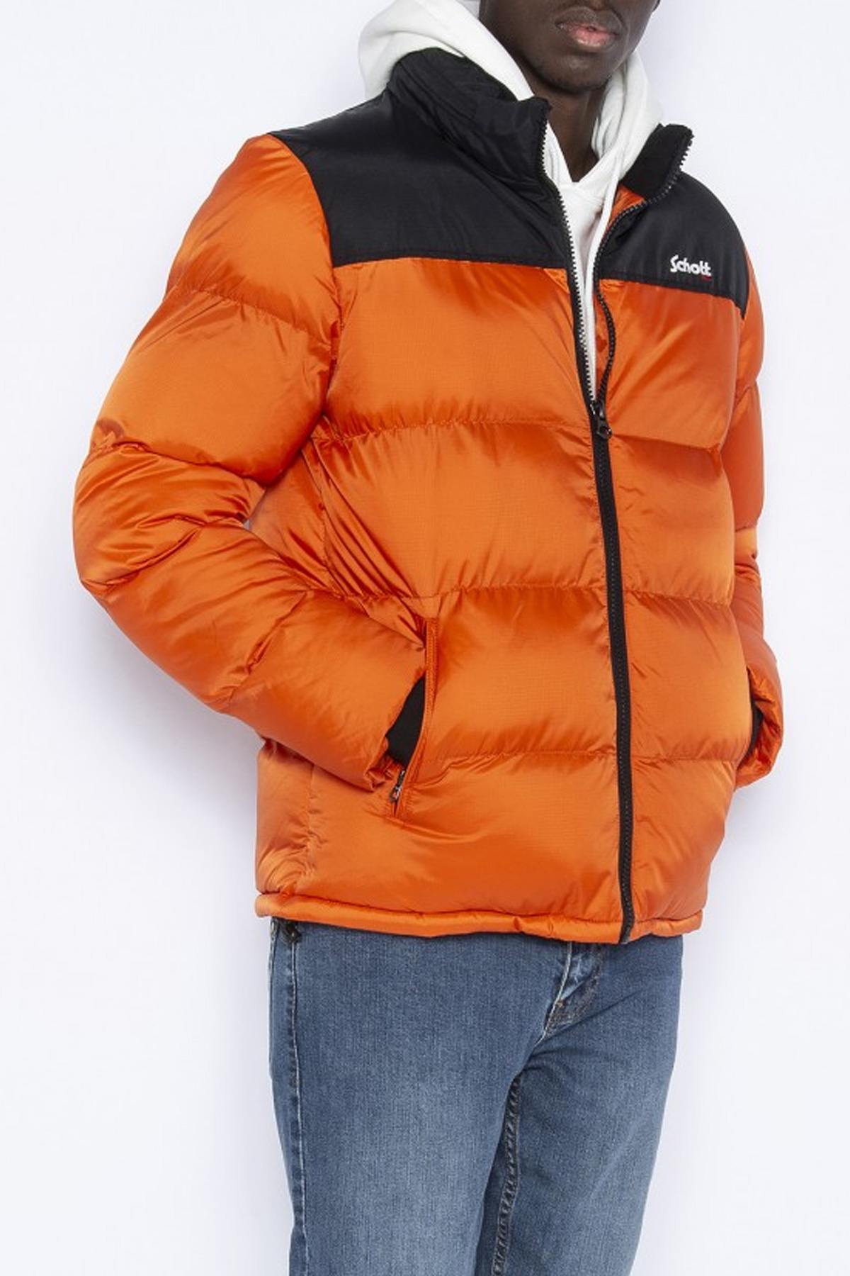 Men's orange and black down jacket - Image n°7