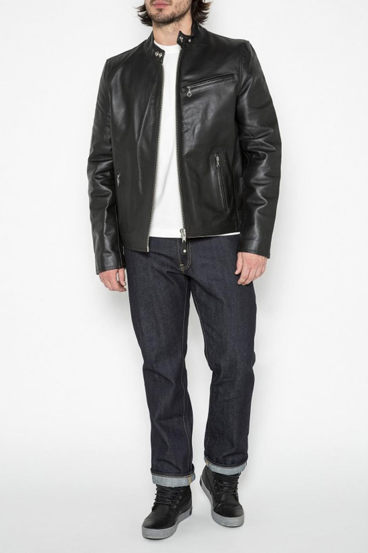 Large size cowhide leather jacket - Image n°6