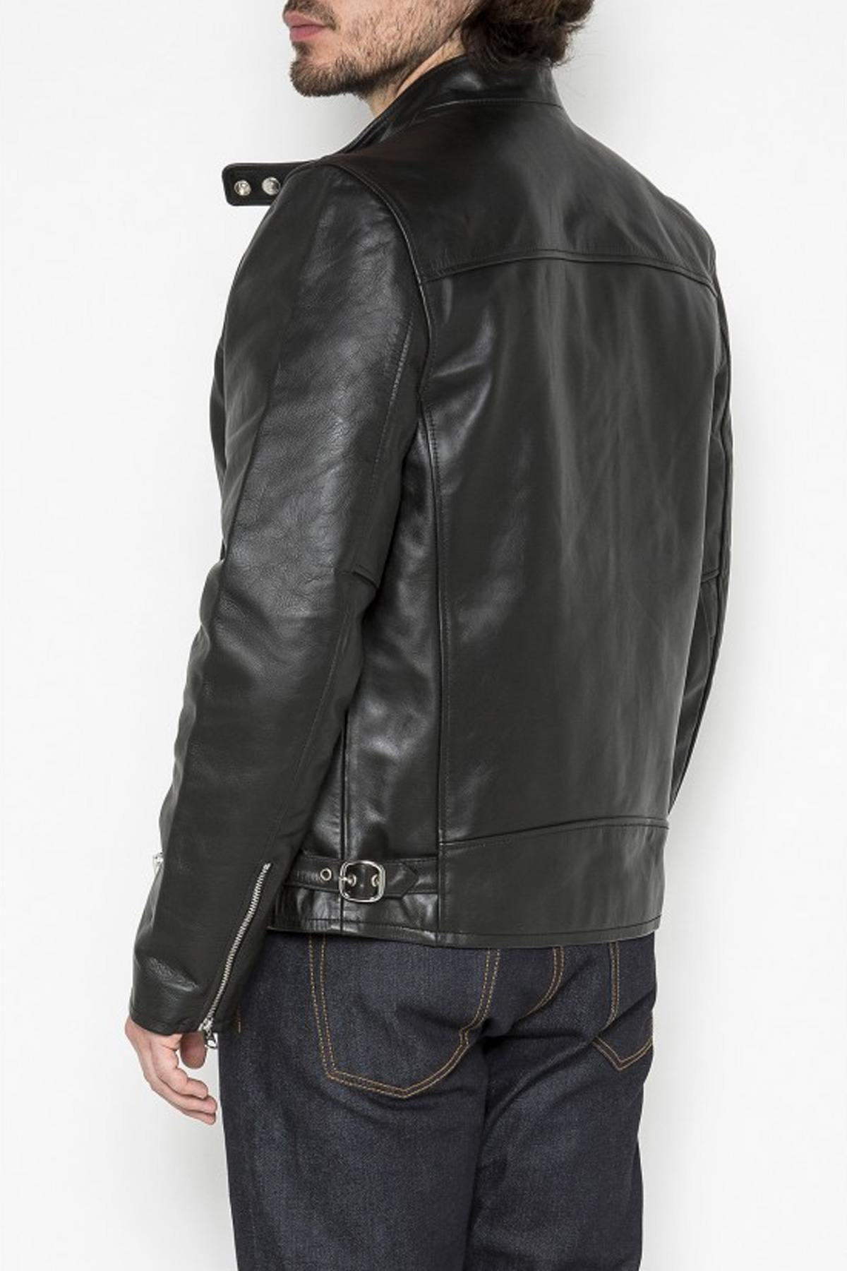 Large size cowhide leather jacket - Image n°2