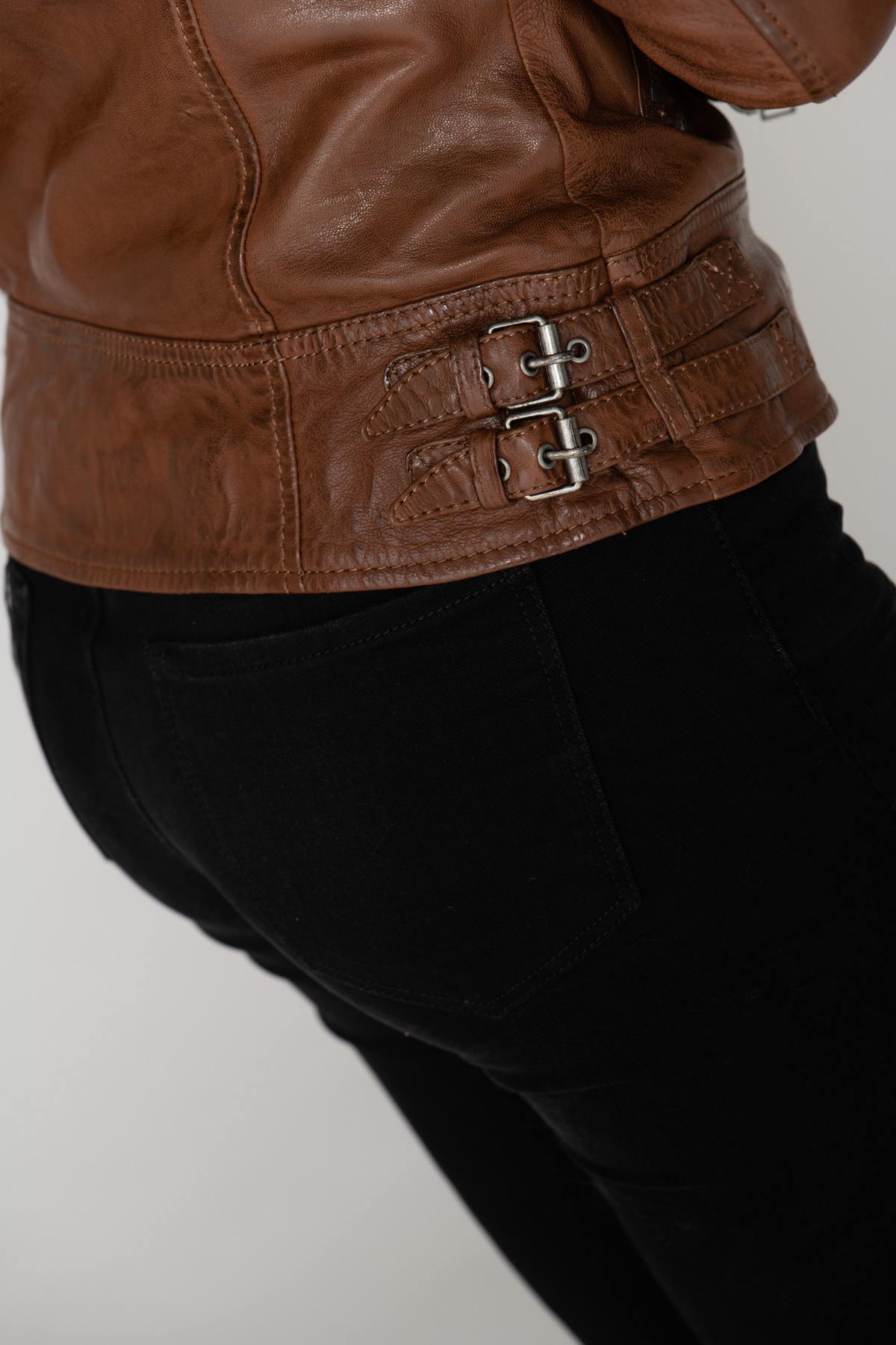 Brown leather Perfecto jacket - Image n°13