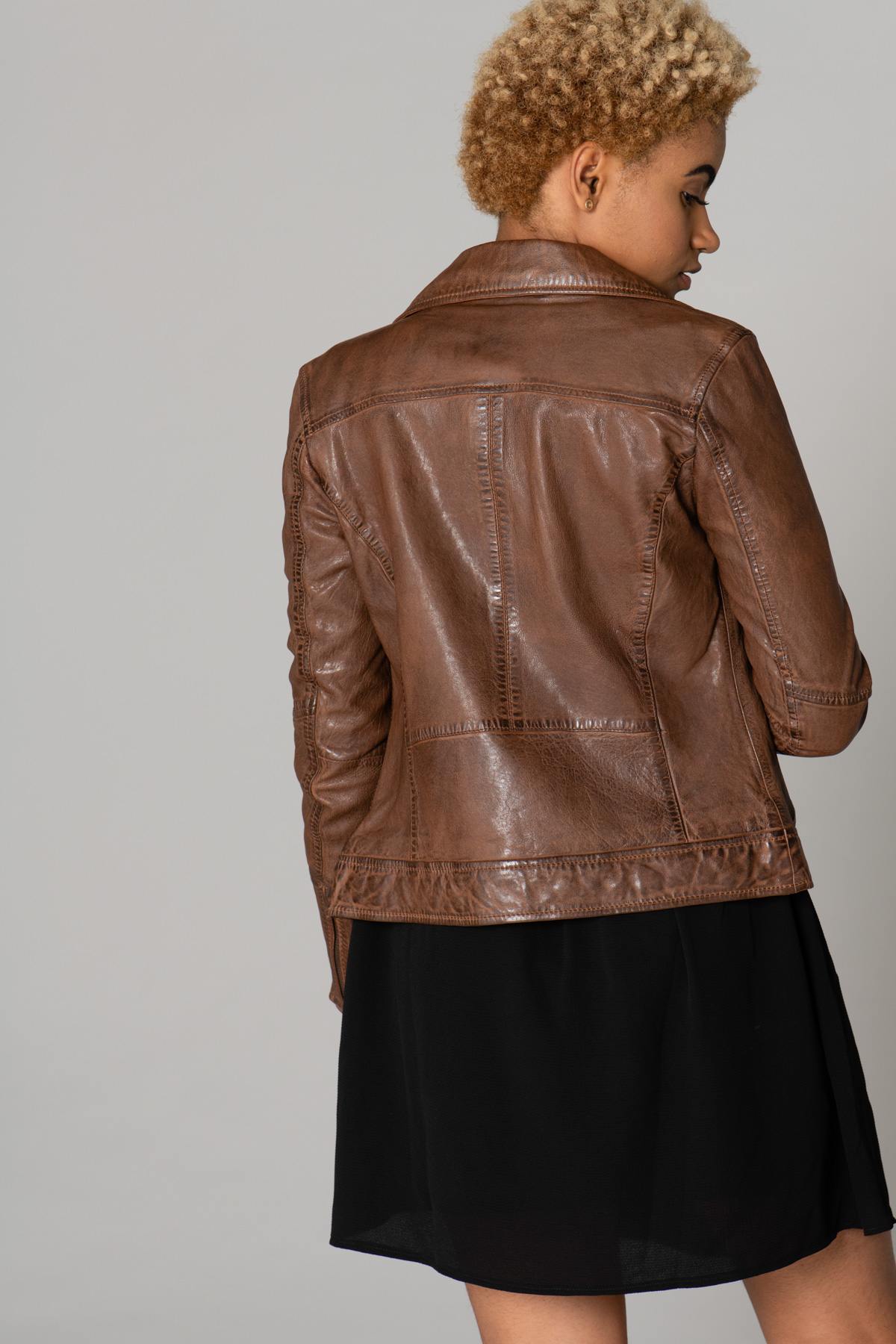 Tan sheepskin leather perfecto - Image n°6