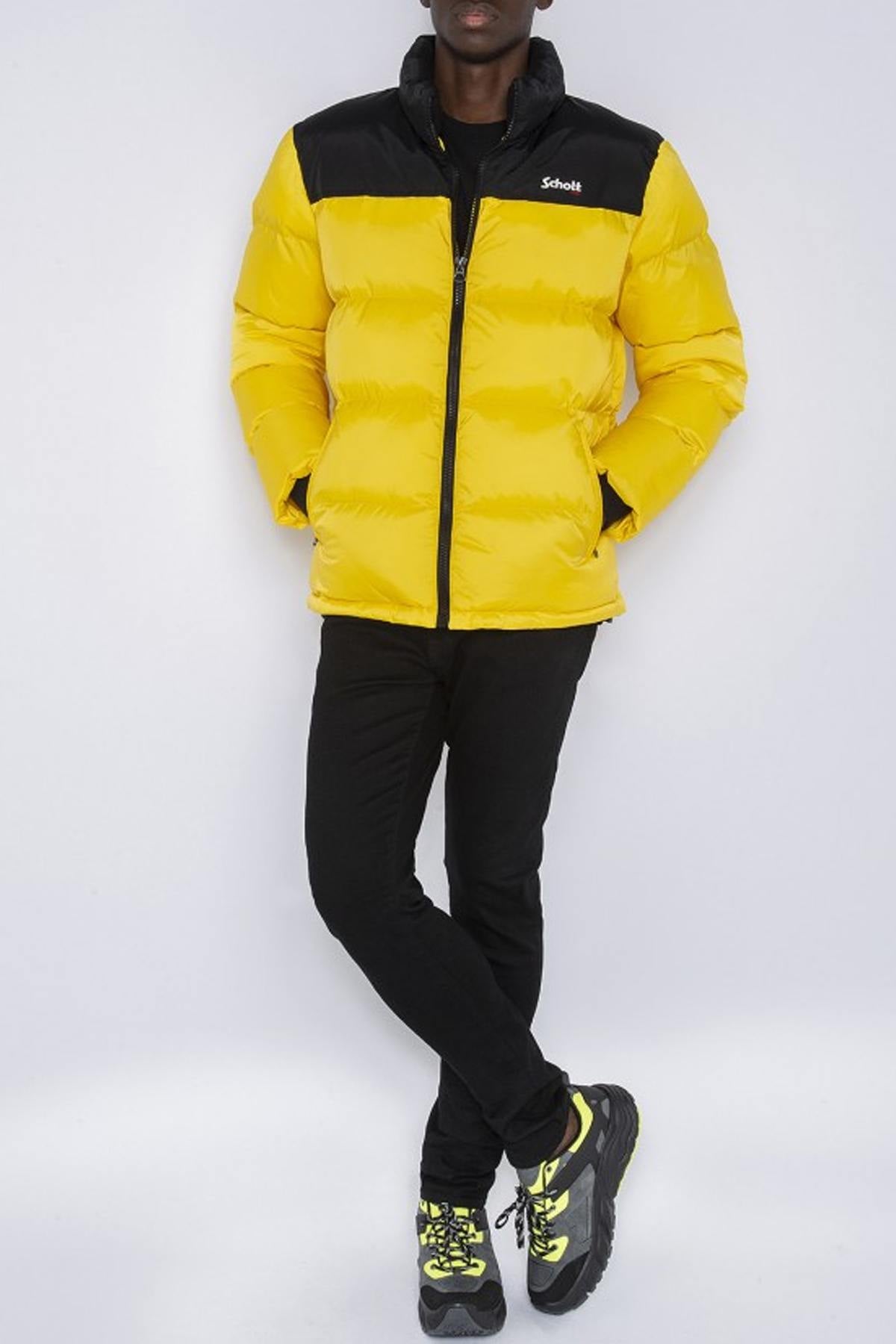 Men's yellow and black down jacket - Image n°2