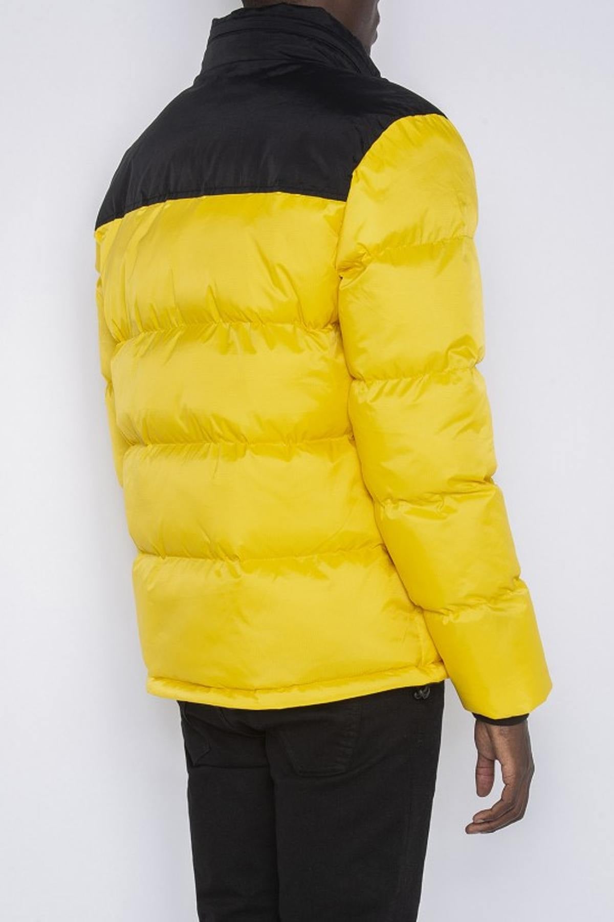 Men's yellow and black down jacket - Image n°3