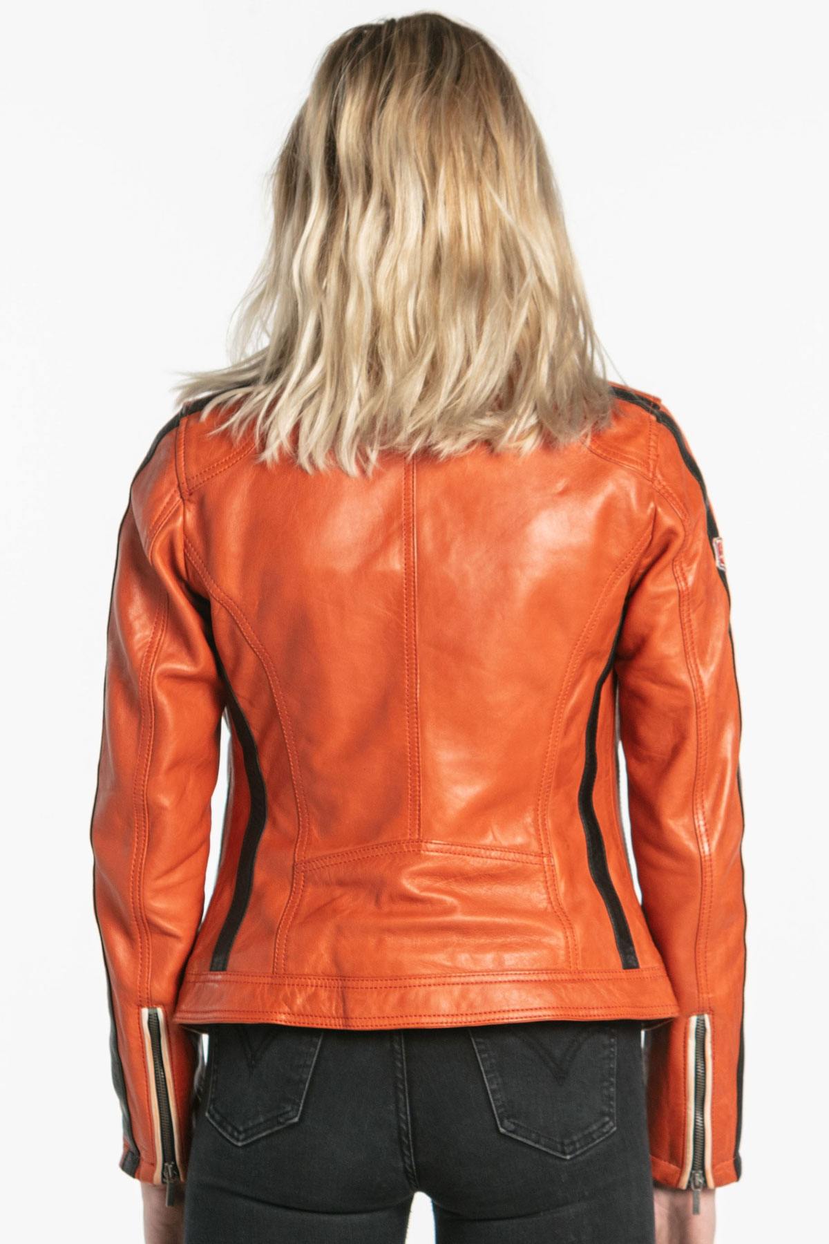 Women's orange rider jacket - Image n°5