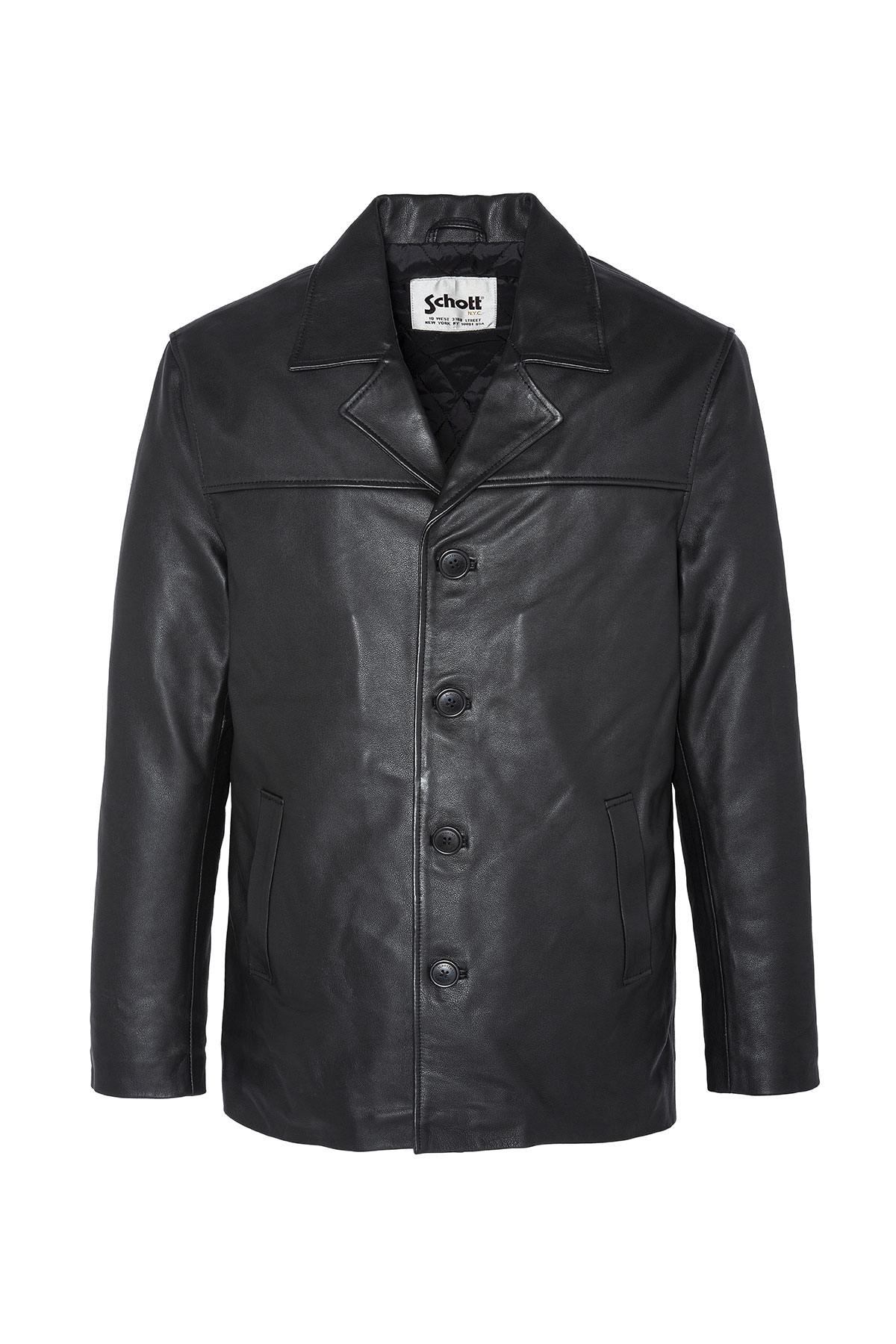 Black thick leather jacket - Image n°6