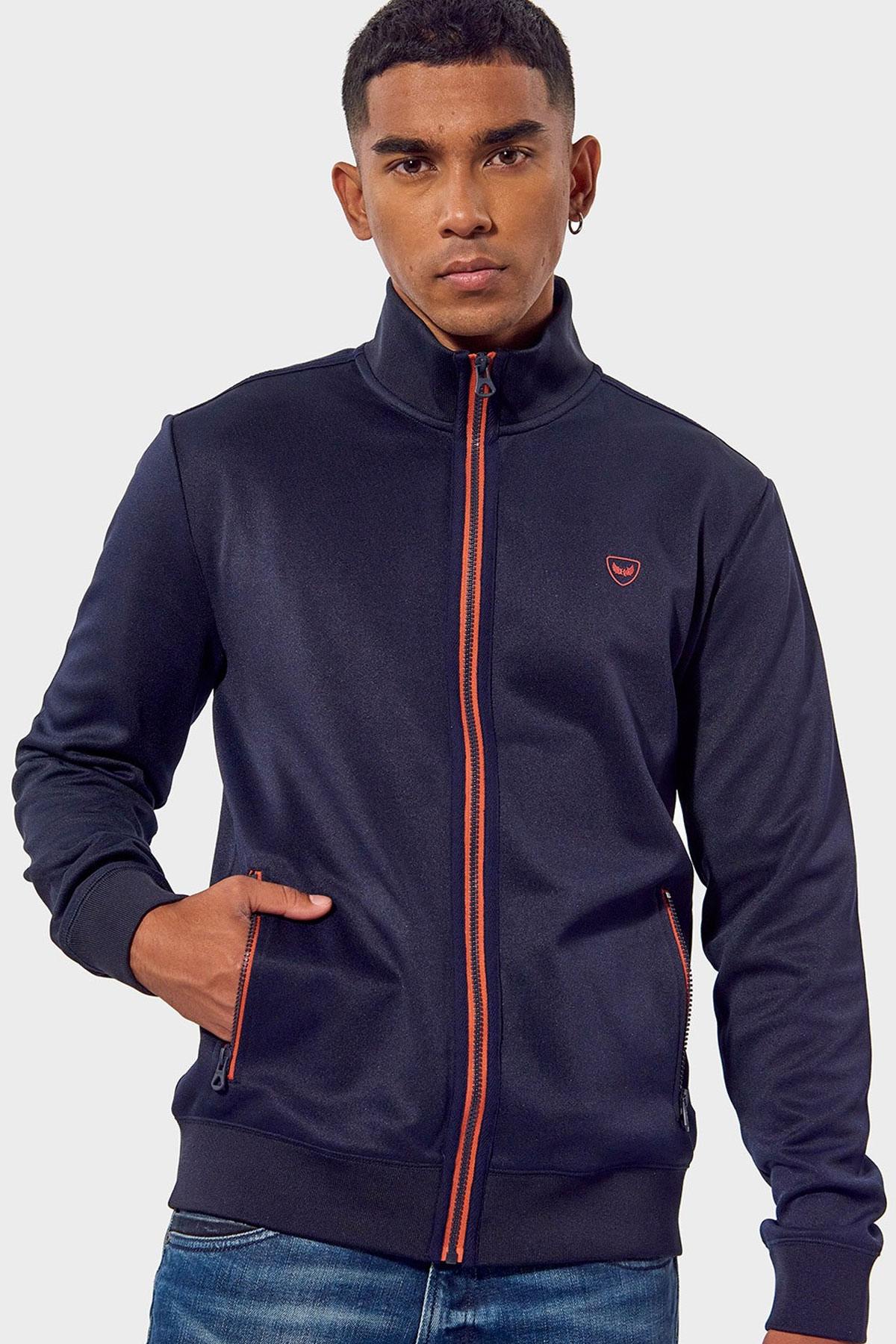 Navy blue sportswear jacket - Image n°1