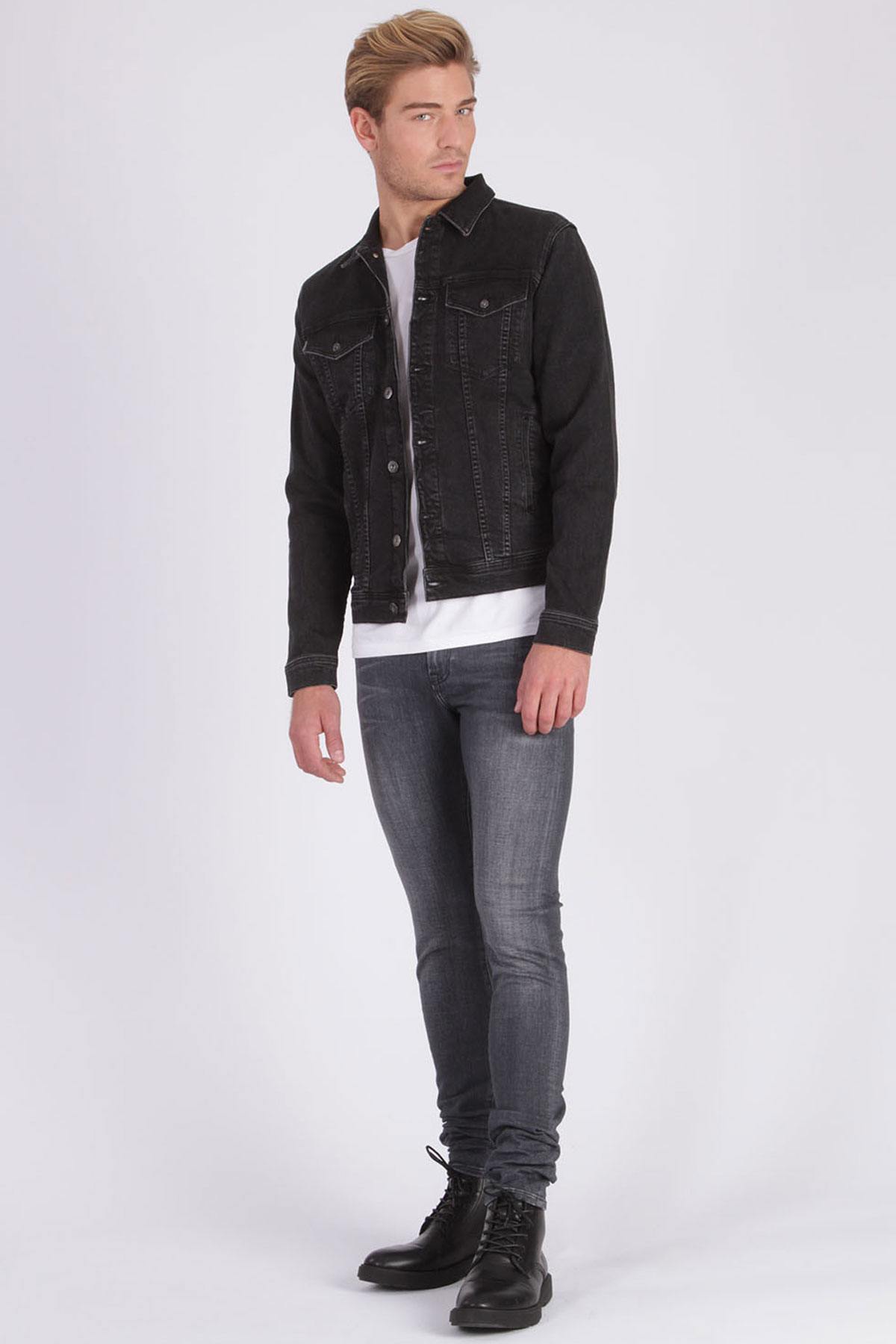 Black denim jacket - Image n°2