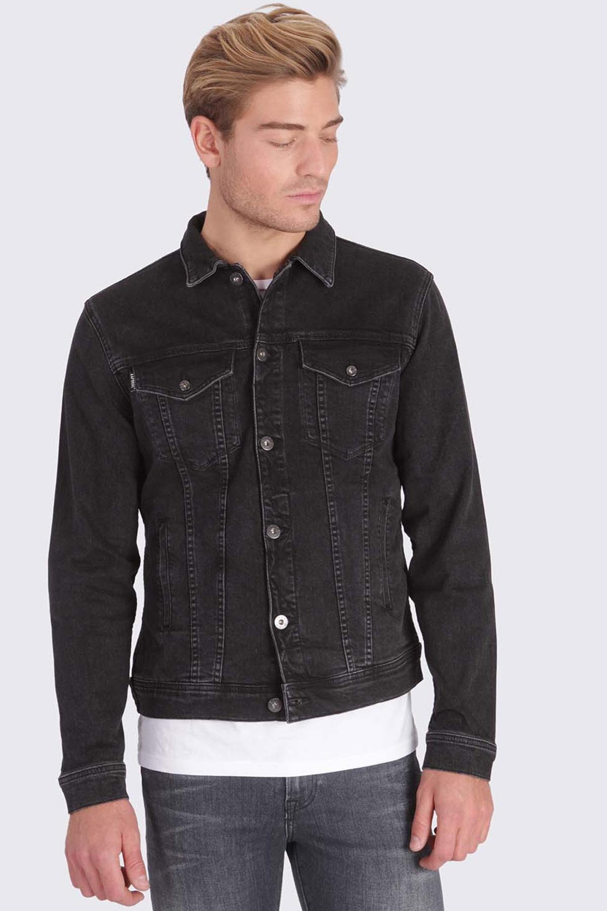 Black denim jacket - Image n°1