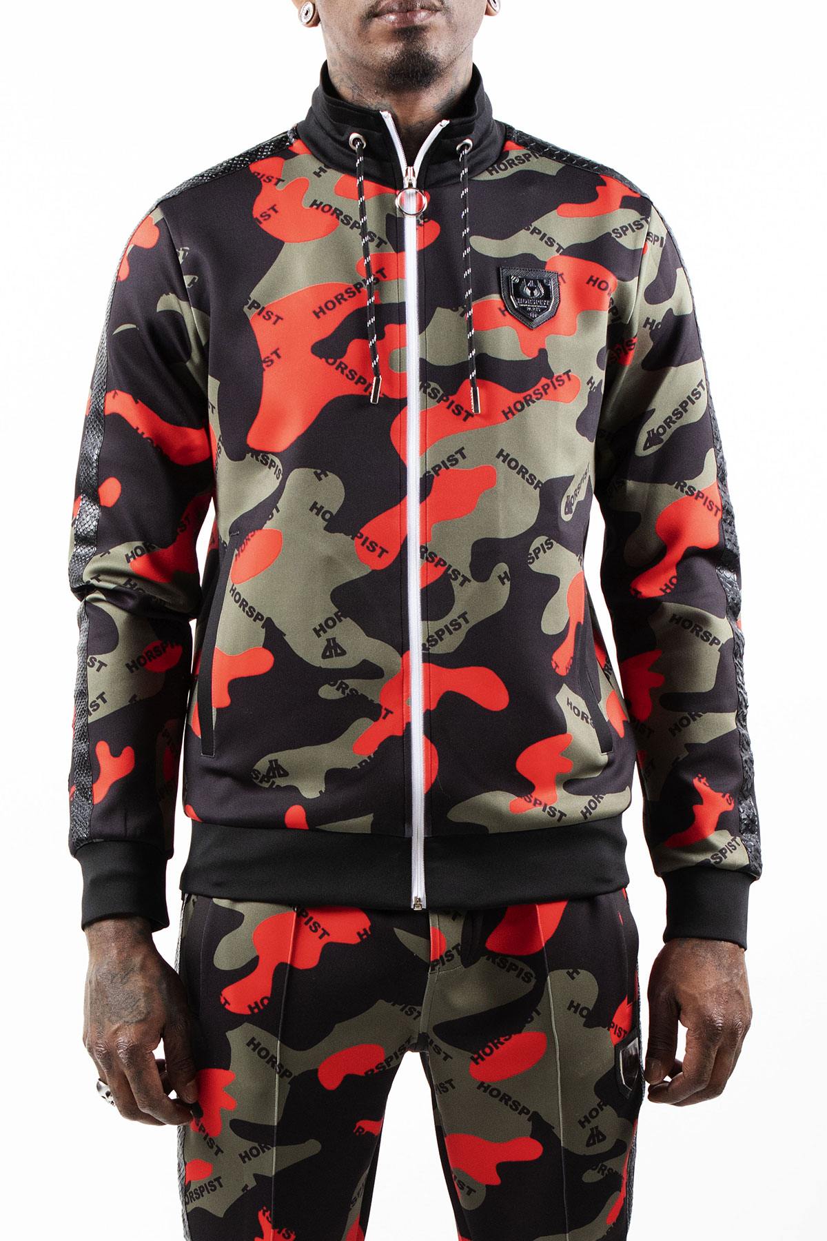 Red camouflage print sports jacket - Image n°2