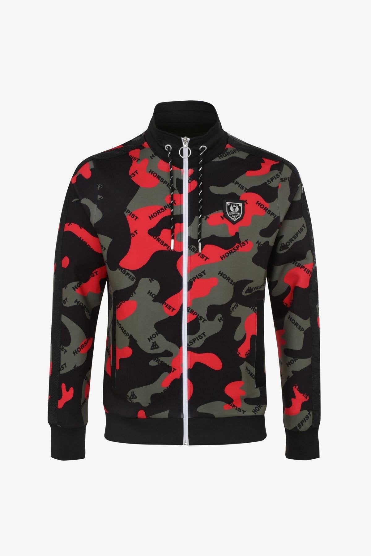 Red camouflage print sports jacket - Image n°1