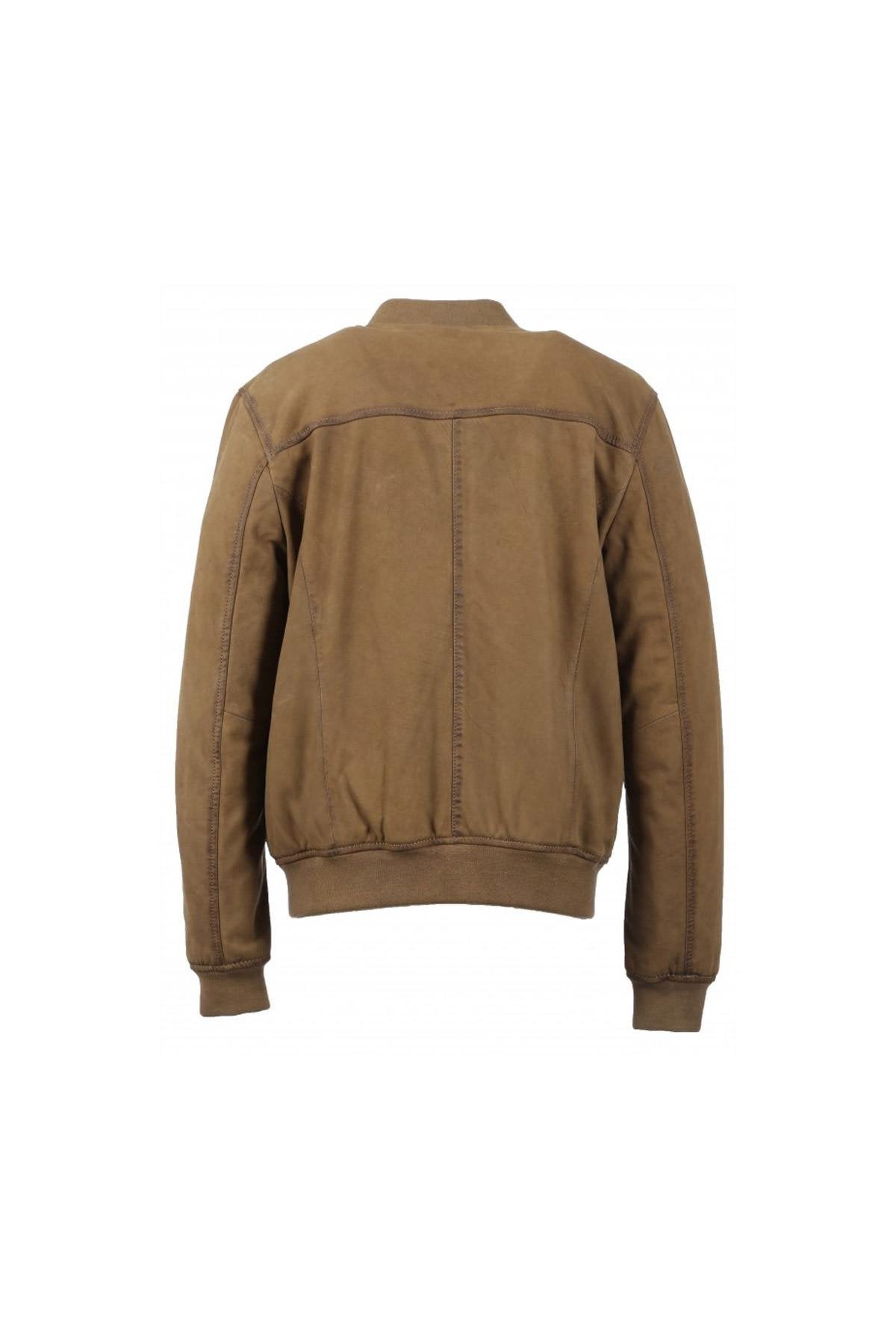 Coffee-colored nubuck leather jacket - Image n°5