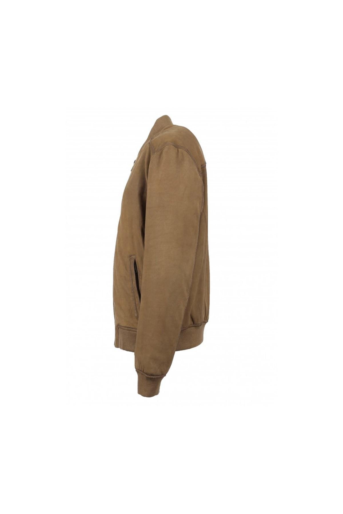 Coffee-colored nubuck leather jacket - Image n°6