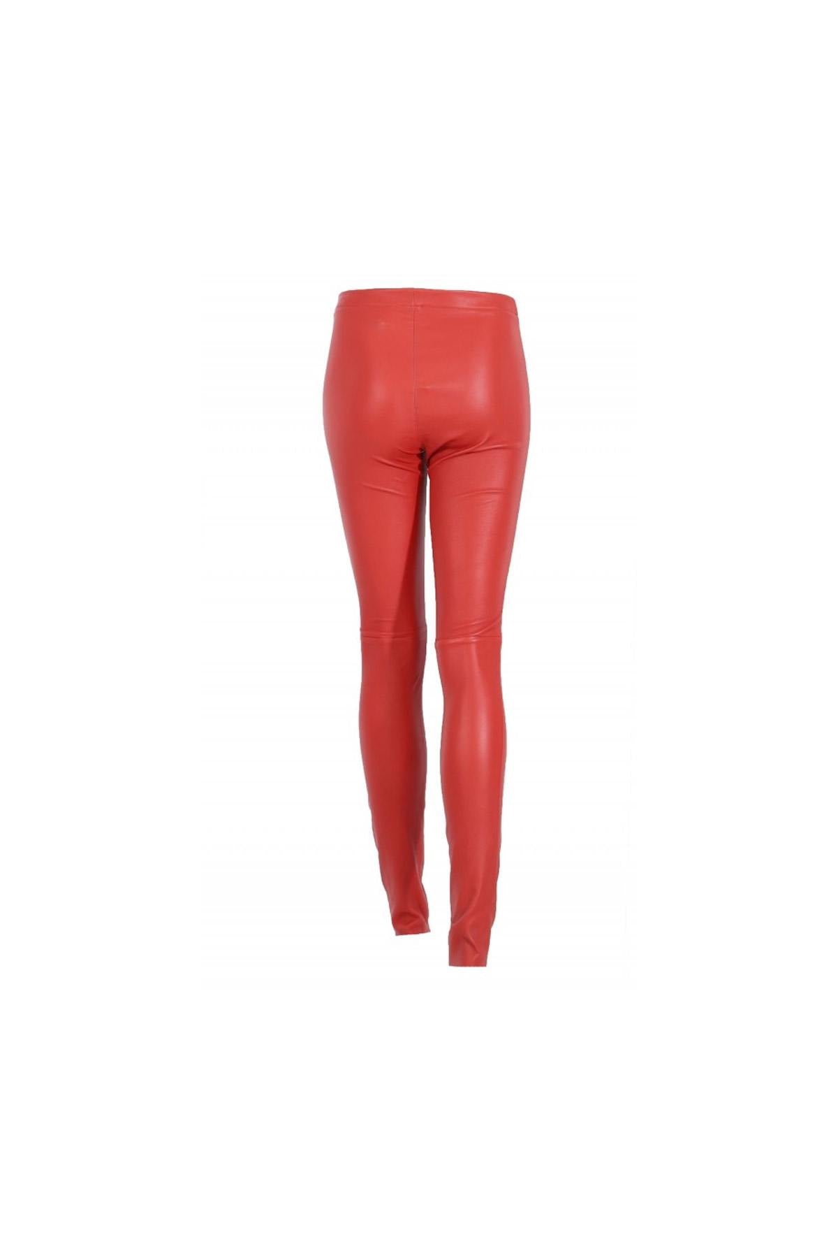 Red slimfit leather pants - Image n°11