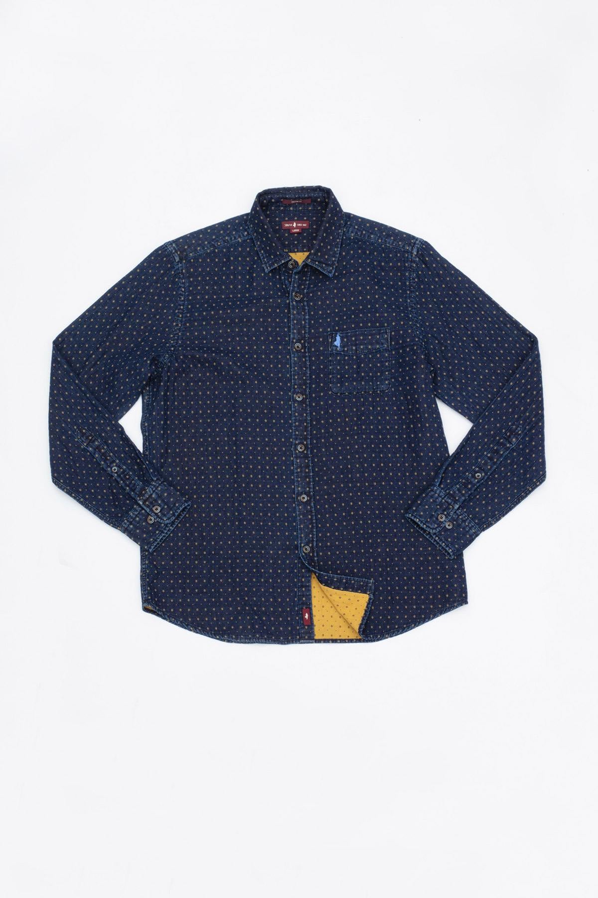 Men's patterned cotton shirt - Image n°1