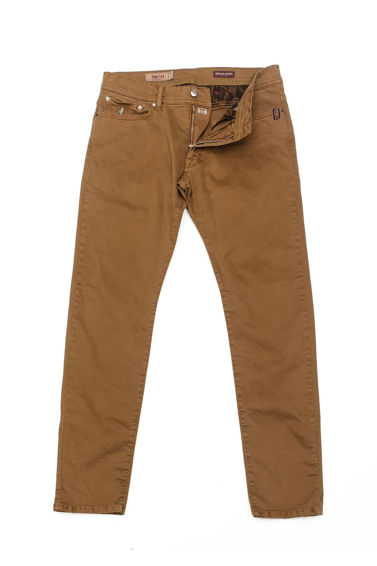 Camel-colored chino pants - Image n°1