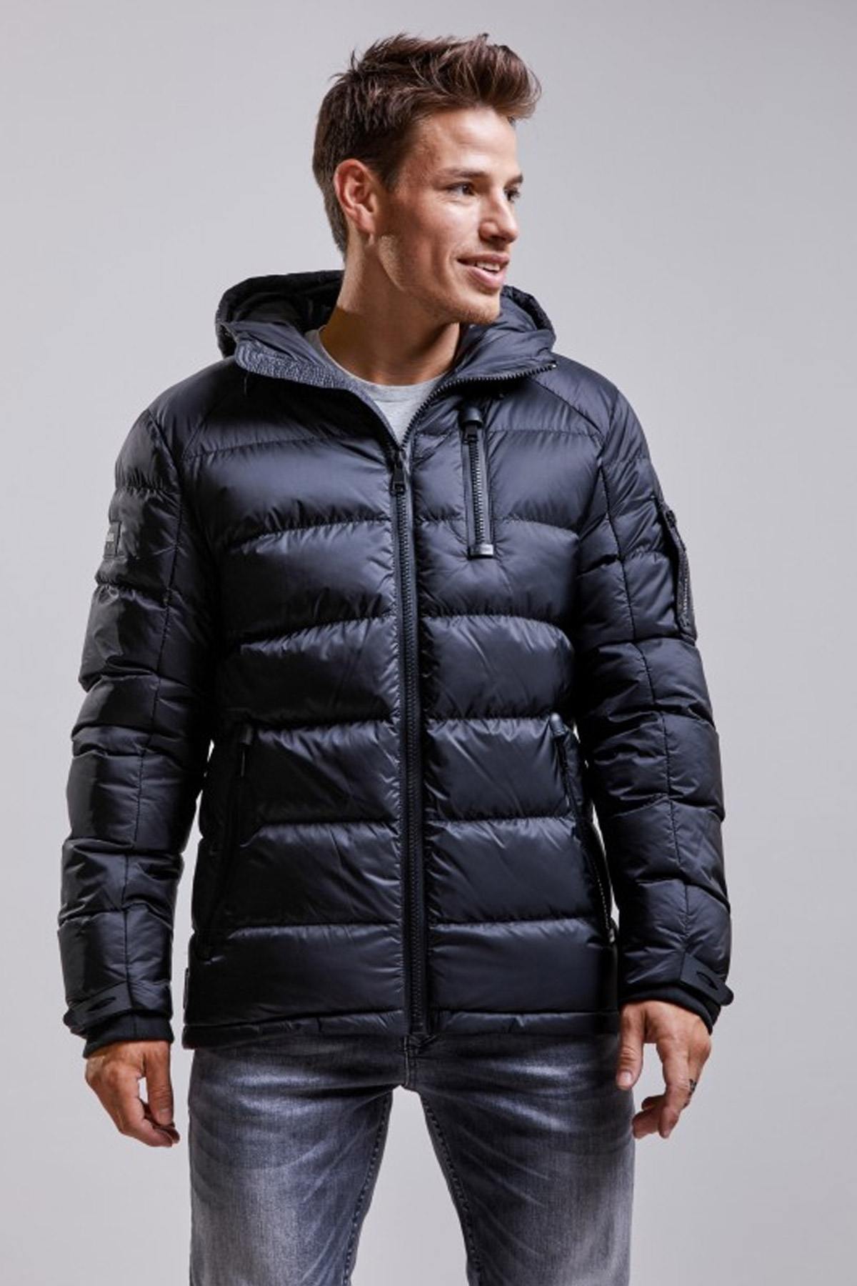 Men's black down jacket - Image n°2