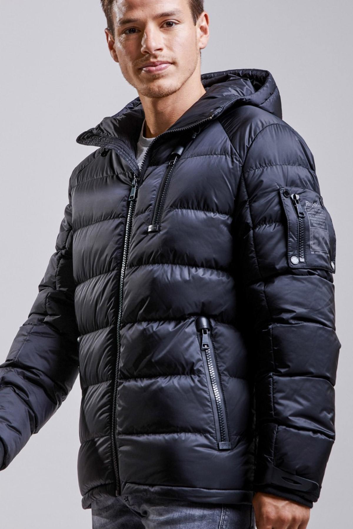 Men's black down jacket - Image n°1