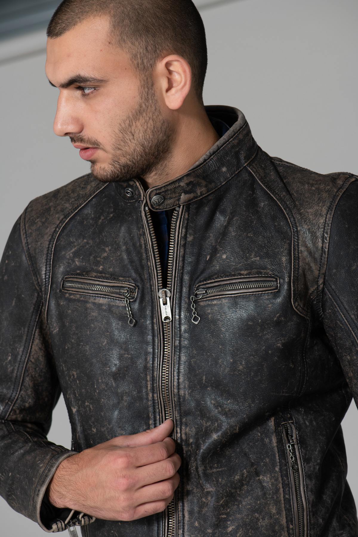 Vintage Biker Collar Jacket - Image n°7