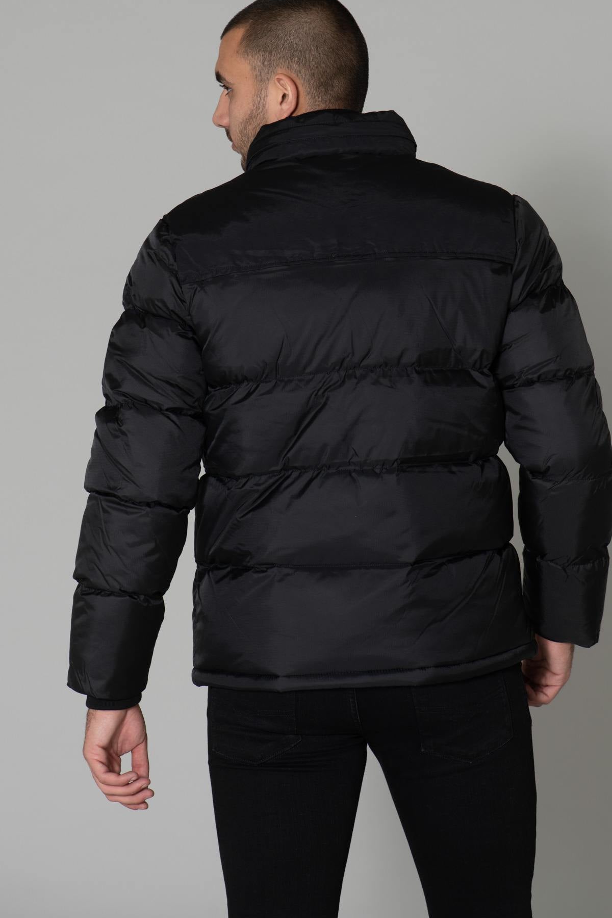 Black nylon down jacket for men - Image n°8